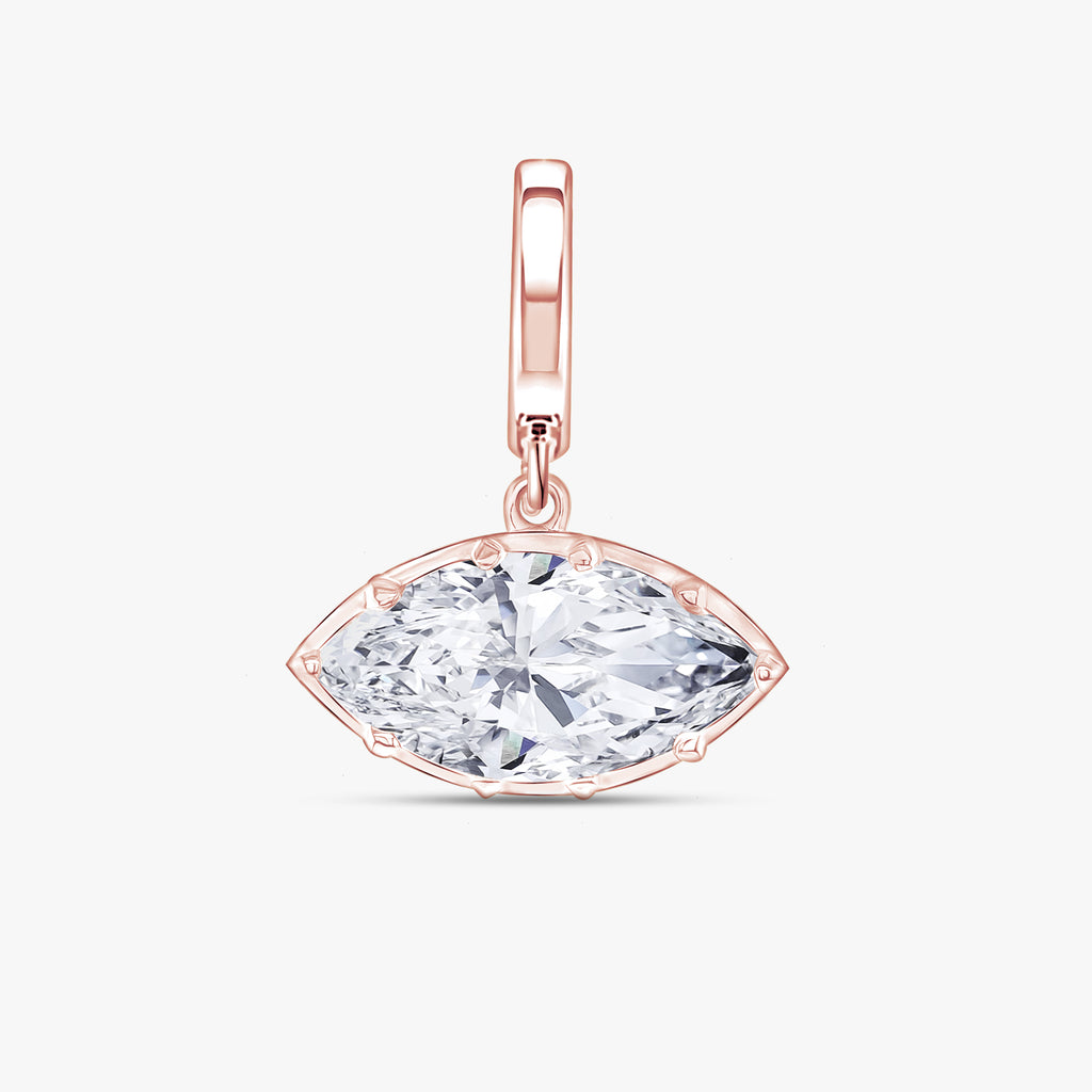 1.93 CTW Marquise Cut Lab Grown Diamond Classic Solitaire Pendant