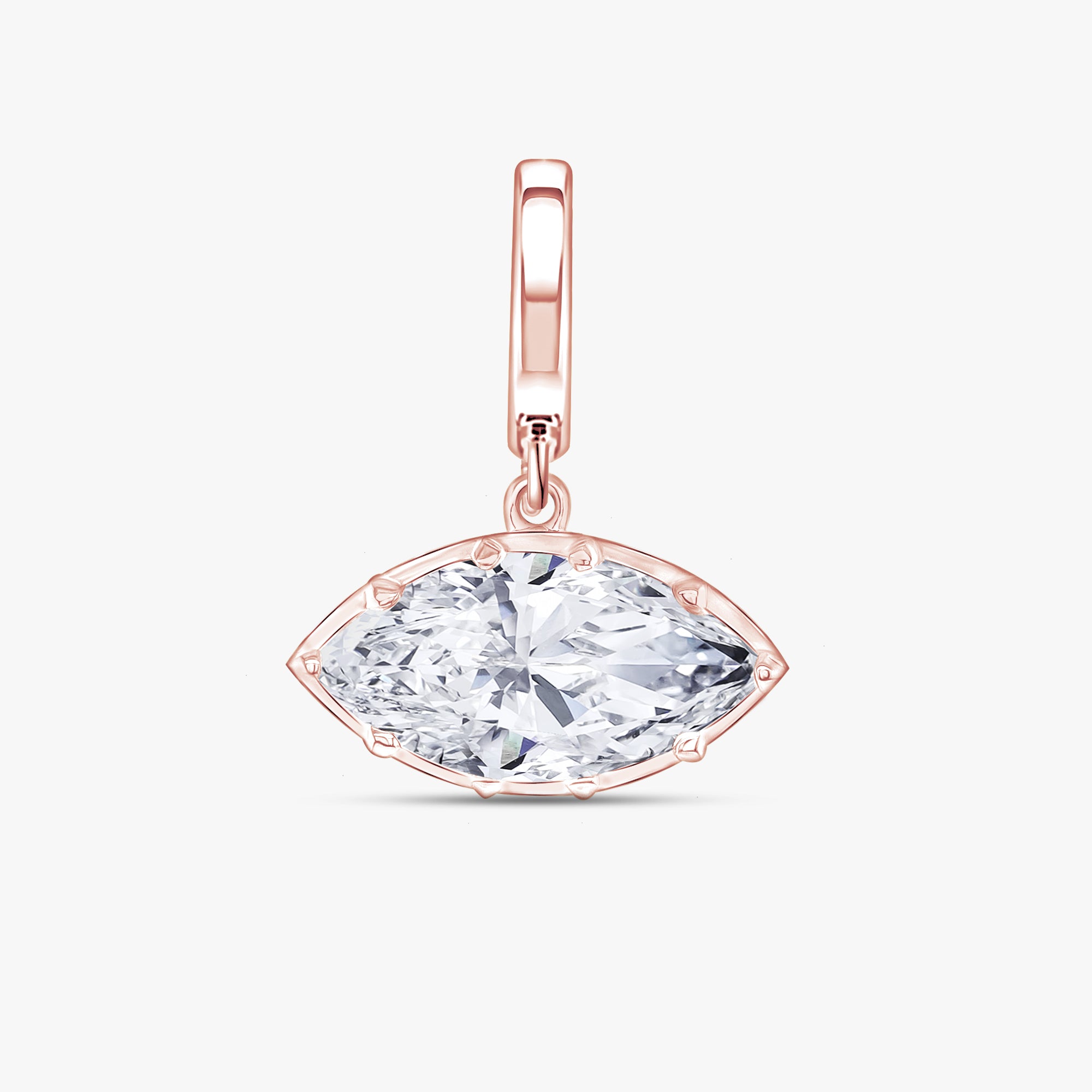 1.93 CTW Marquise Cut Lab Grown Diamond Classic Solitaire Pendant