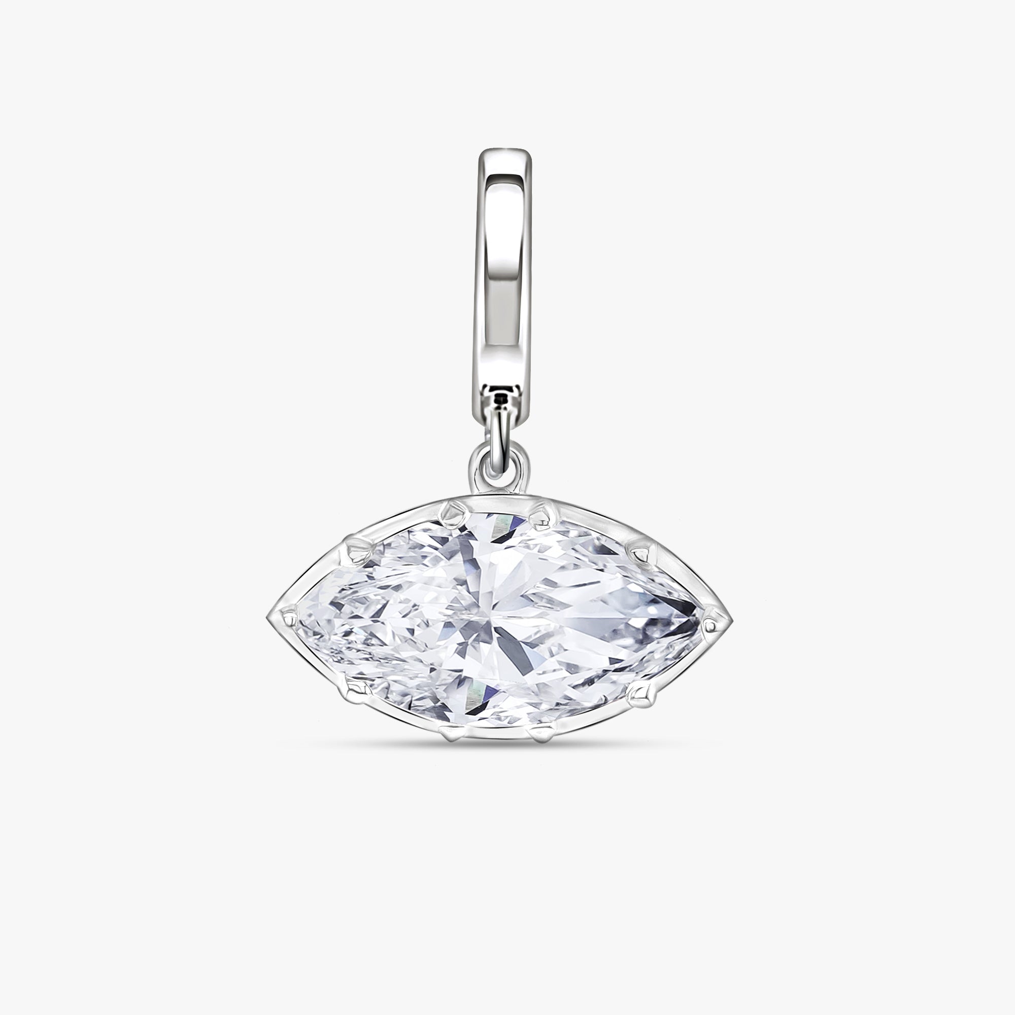 1.93 CTW Marquise Cut Lab Grown Diamond Classic Solitaire Pendant