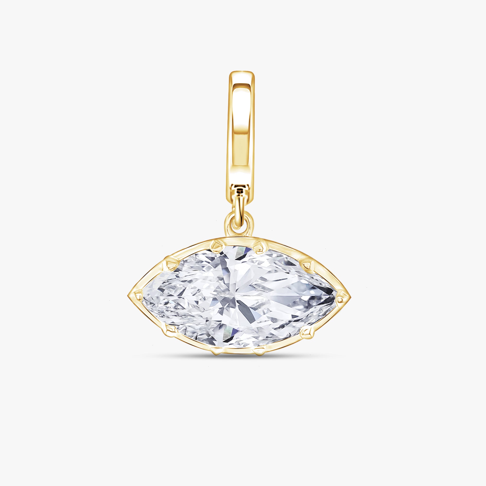 1.93 CTW Marquise Cut Lab Grown Diamond Classic Solitaire Pendant