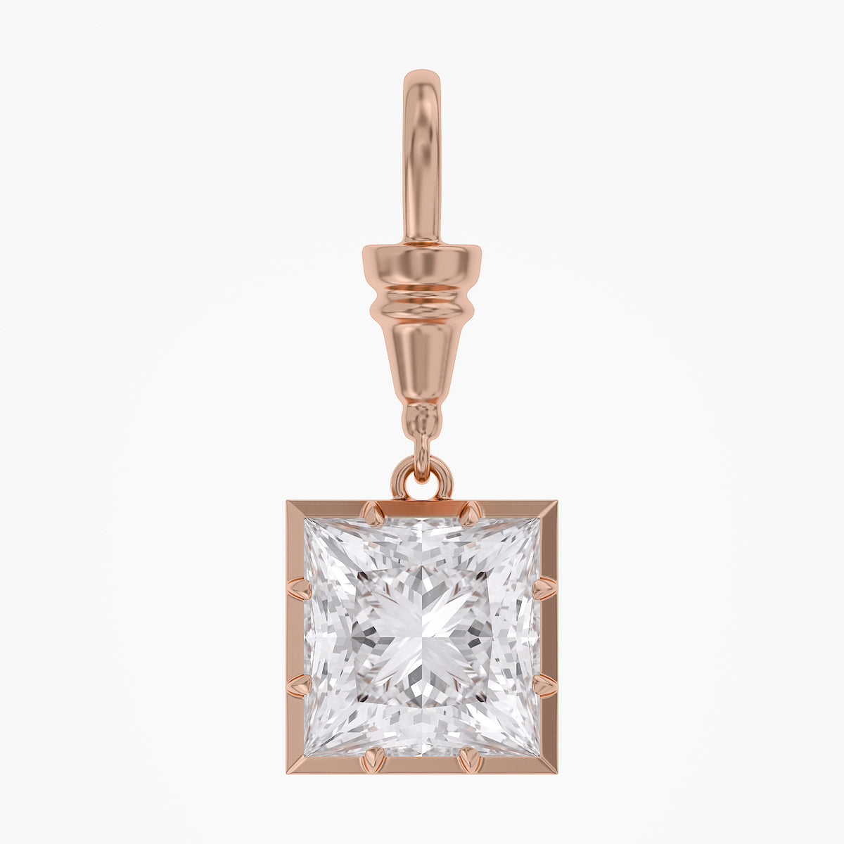 Lab Grown Georgian Style Pendants with Dog-Clip Bail