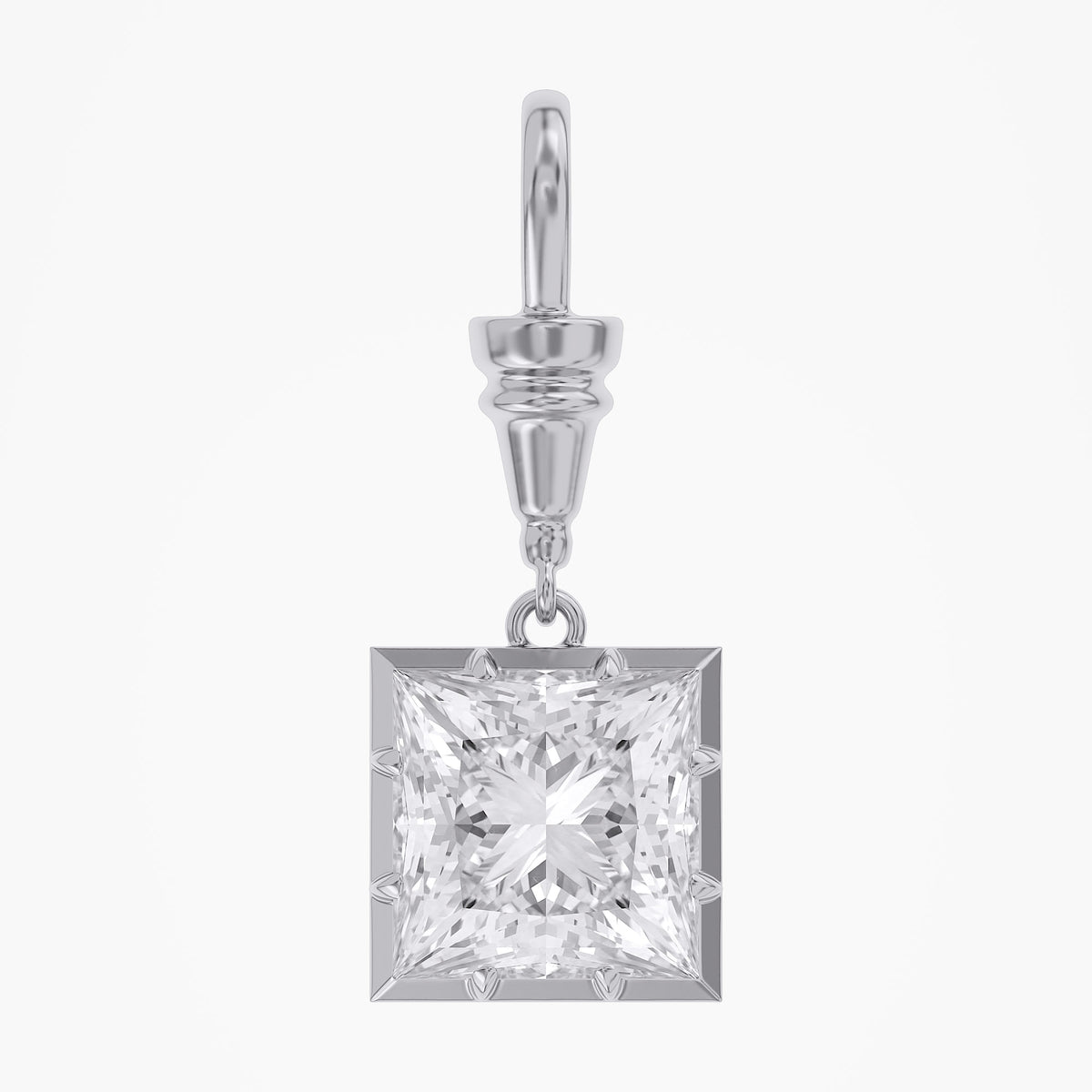 Lab Grown Georgian Style Pendants with Dog-Clip Bail