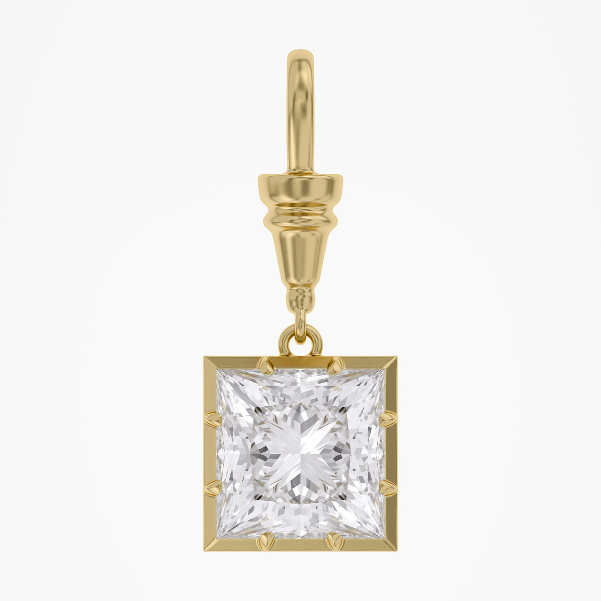 Lab Grown Georgian Style Pendants with Dog-Clip Bail