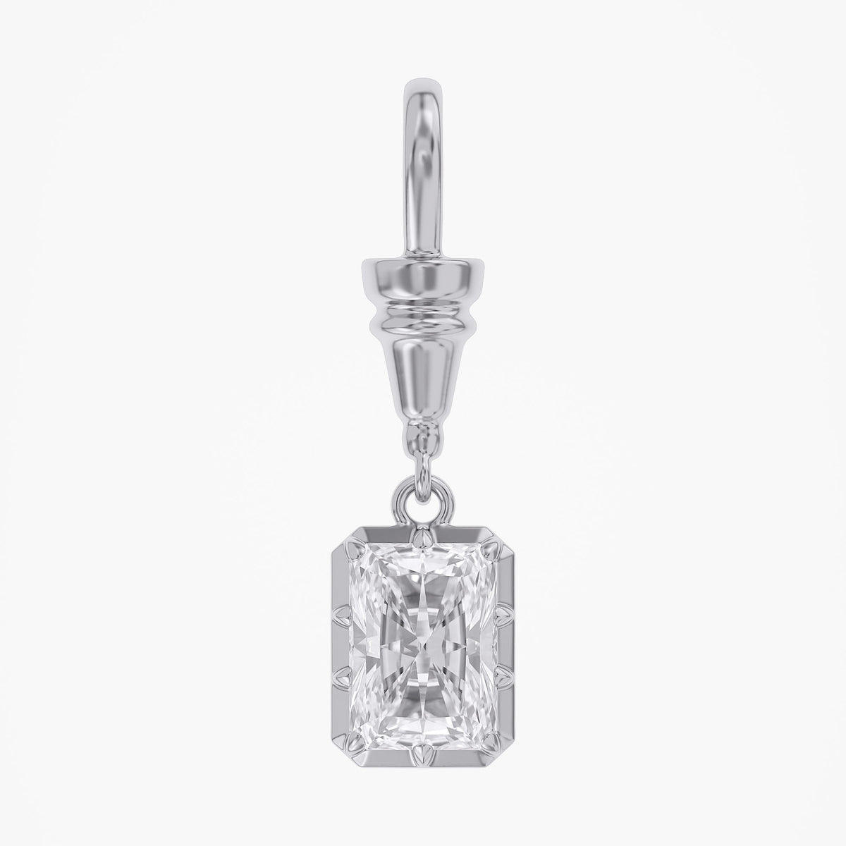 Lab Grown Georgian Style Pendants with Dog-Clip Bail