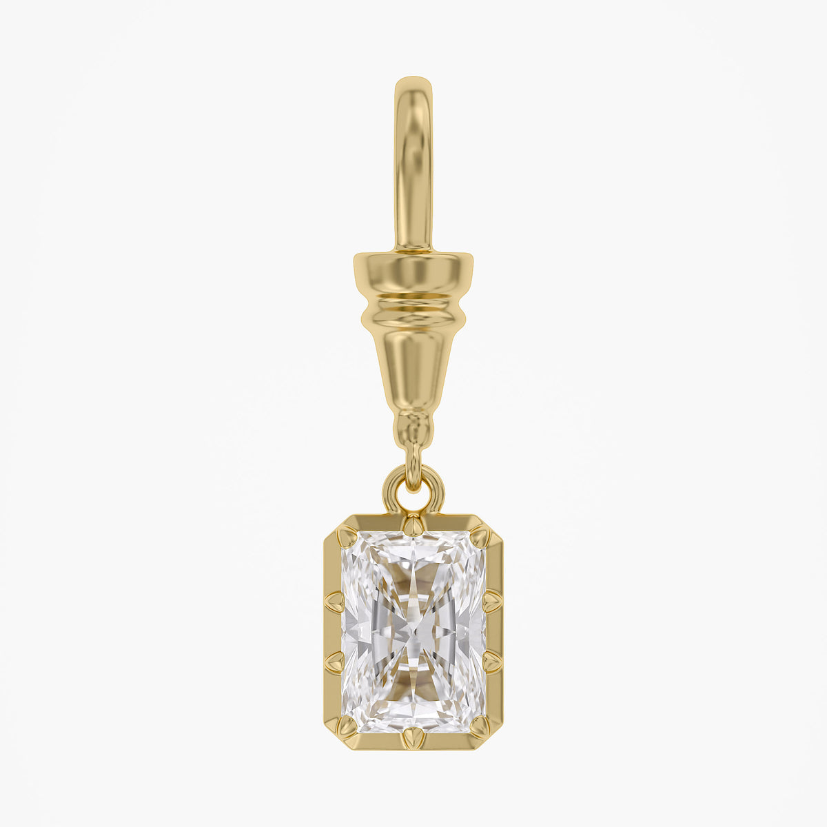Lab Grown Georgian Style Pendants with Dog-Clip Bail