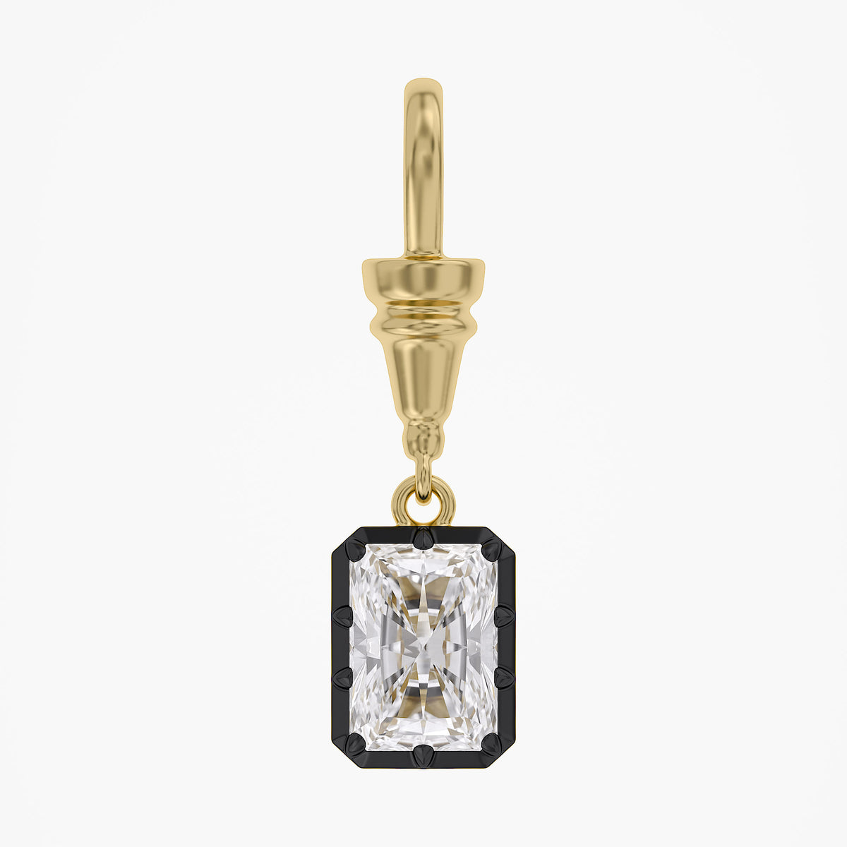 Lab Grown Georgian Style Pendants with Dog-Clip Bail