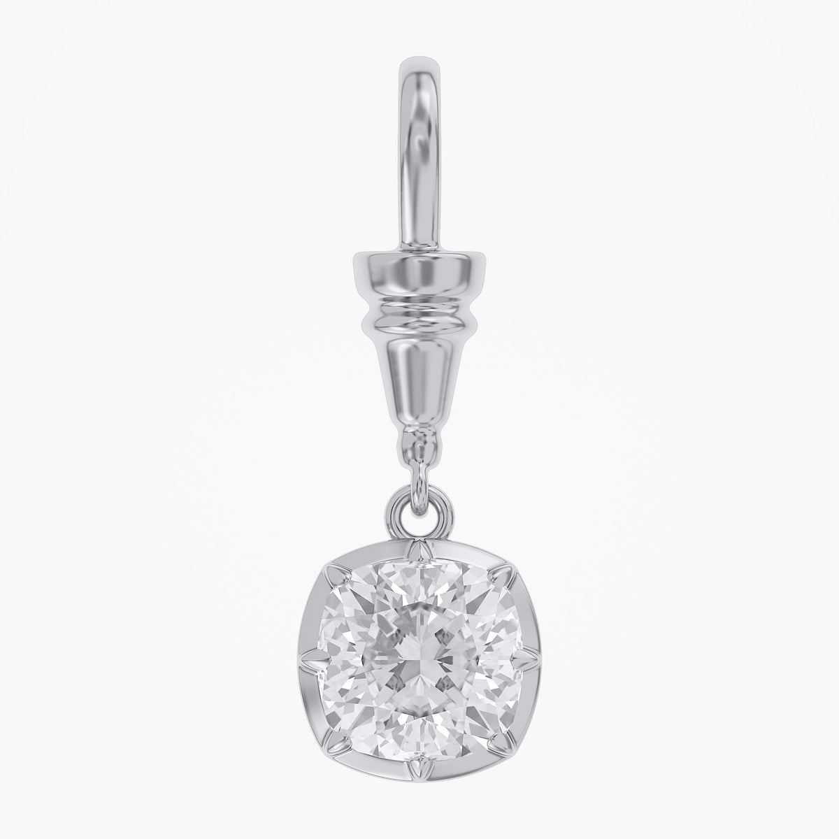 Lab Grown Georgian Style Pendants with Dog-Clip Bail
