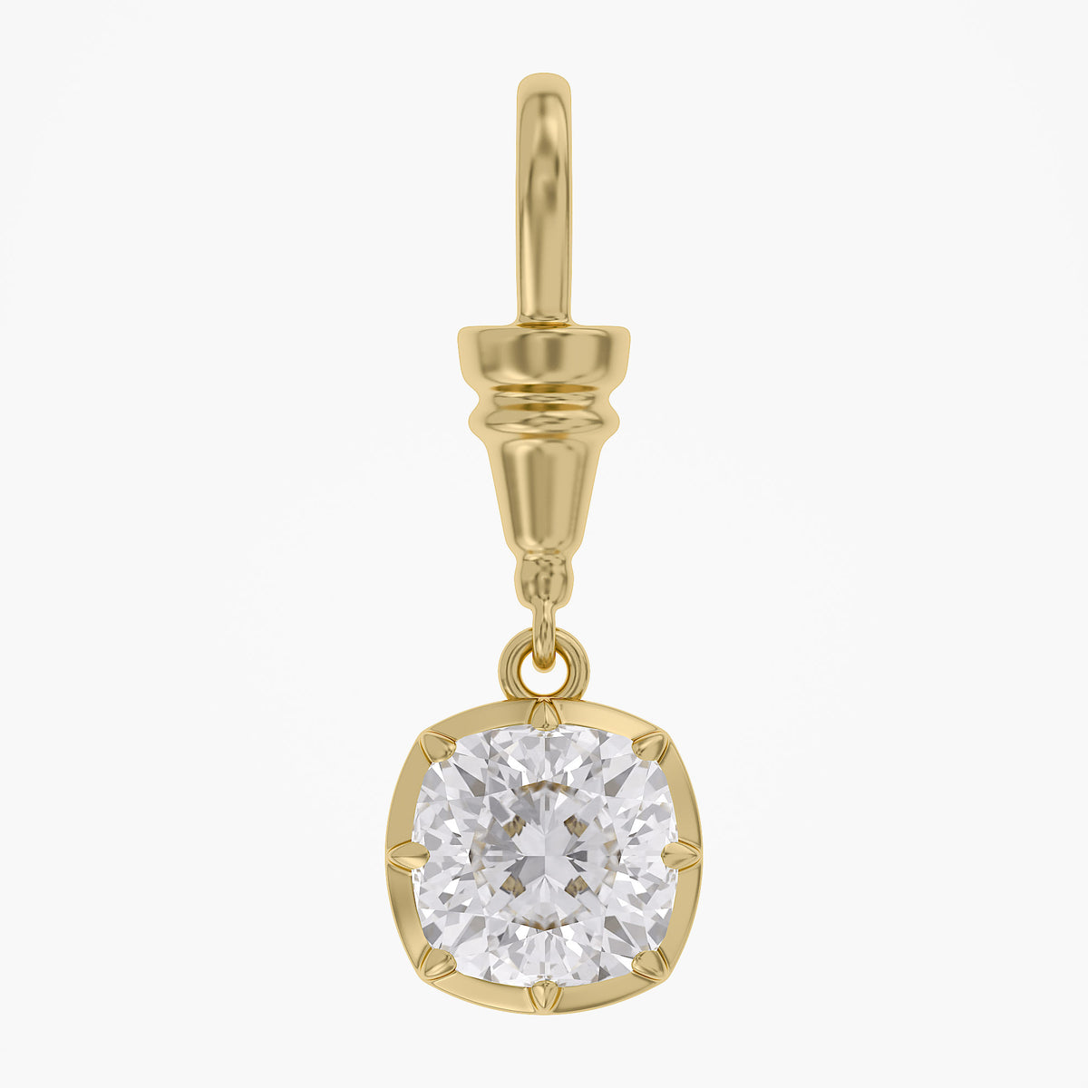 Lab Grown Georgian Style Pendants with Dog-Clip Bail