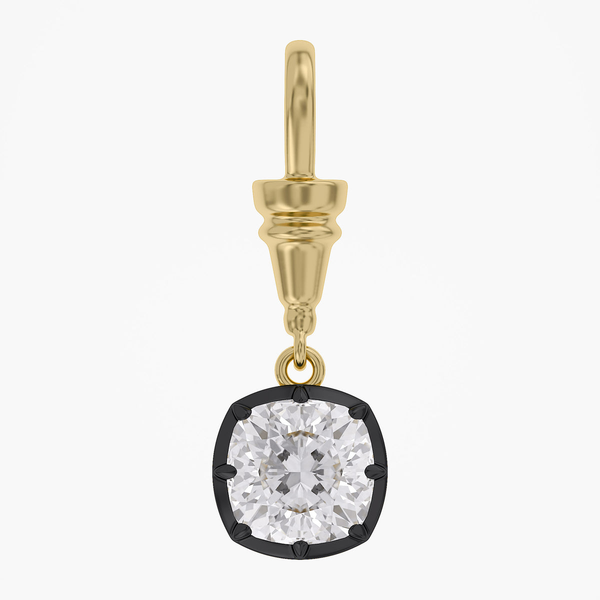 Lab Grown Georgian Style Pendants with Dog-Clip Bail