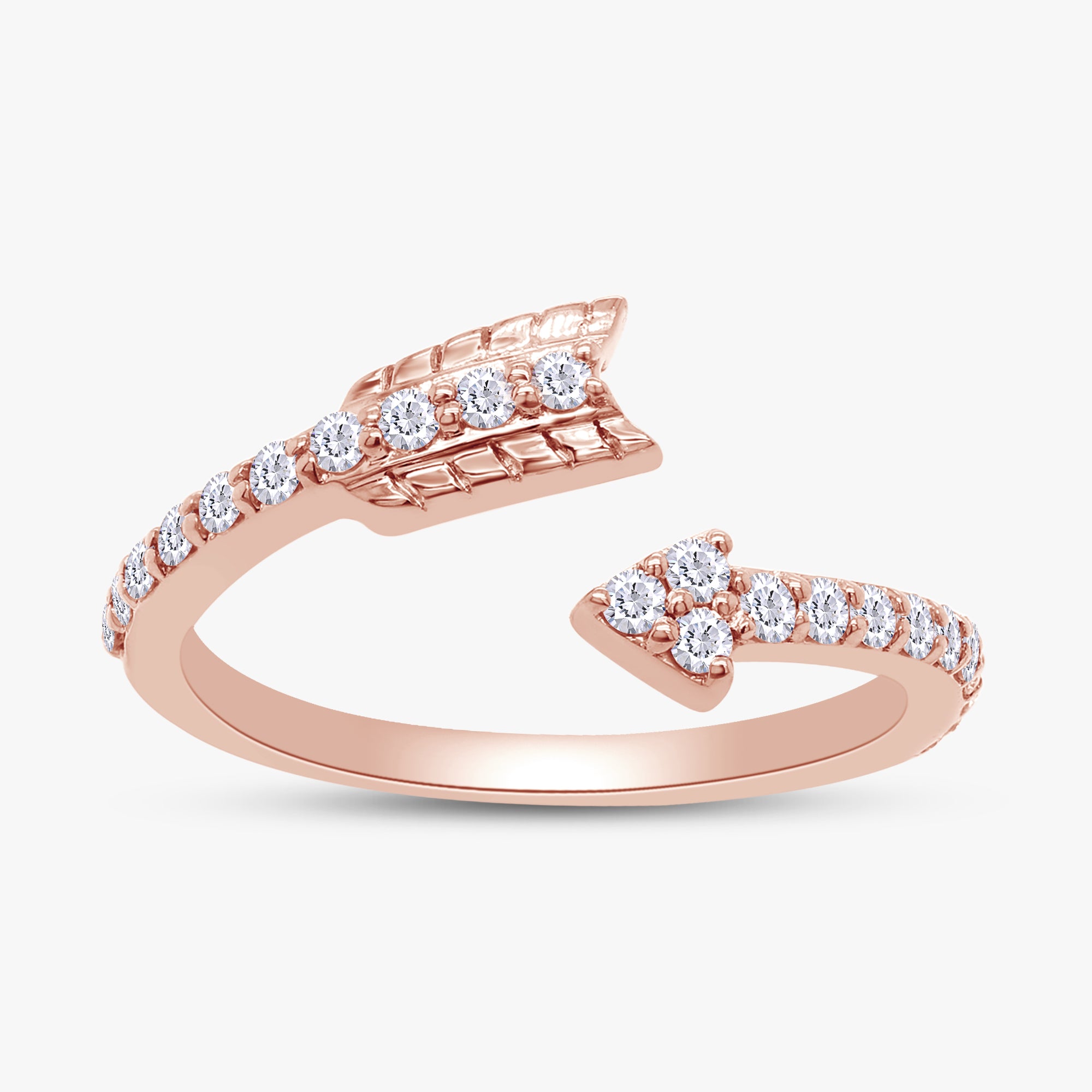 0.35 Carat Round Cut Lab Grown Diamond Bypass Engagement Ring