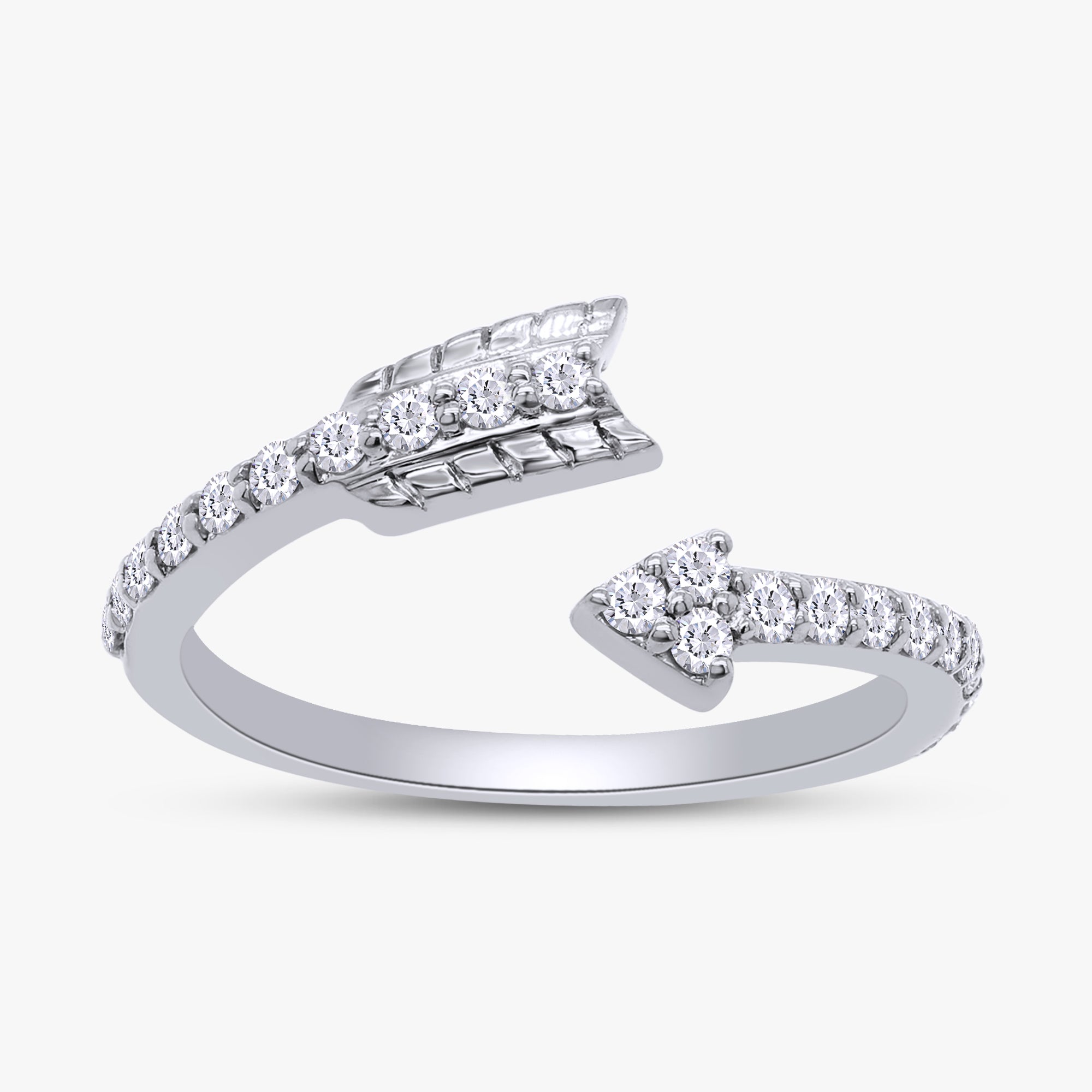 0.35 Carat Round Cut Lab Grown Diamond Bypass Engagement Ring