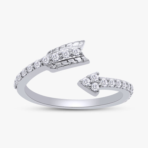 0.35 Carat Round Cut Lab Grown Diamond Bypass Engagement Ring