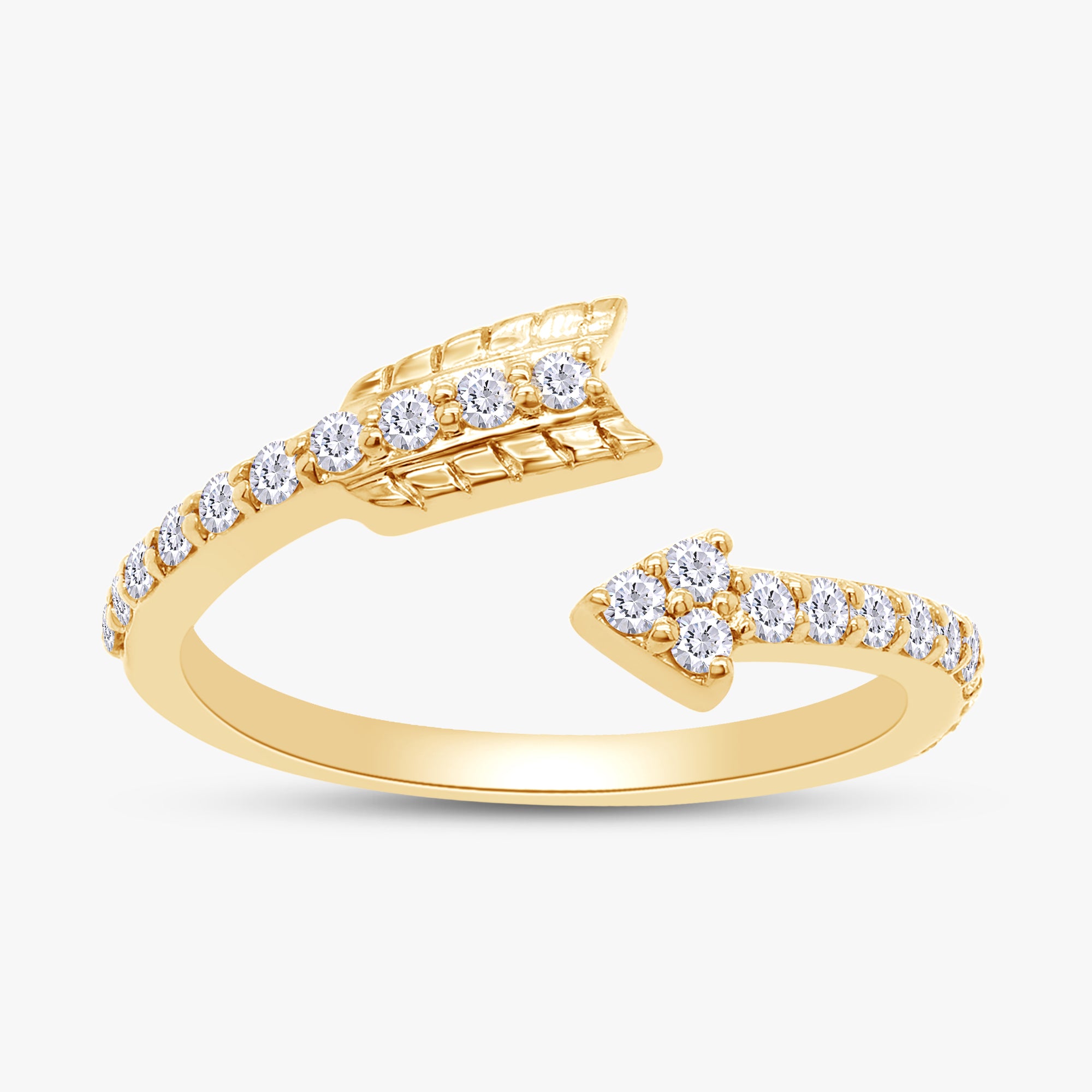 0.35 Carat Round Cut Lab Grown Diamond Bypass Engagement Ring