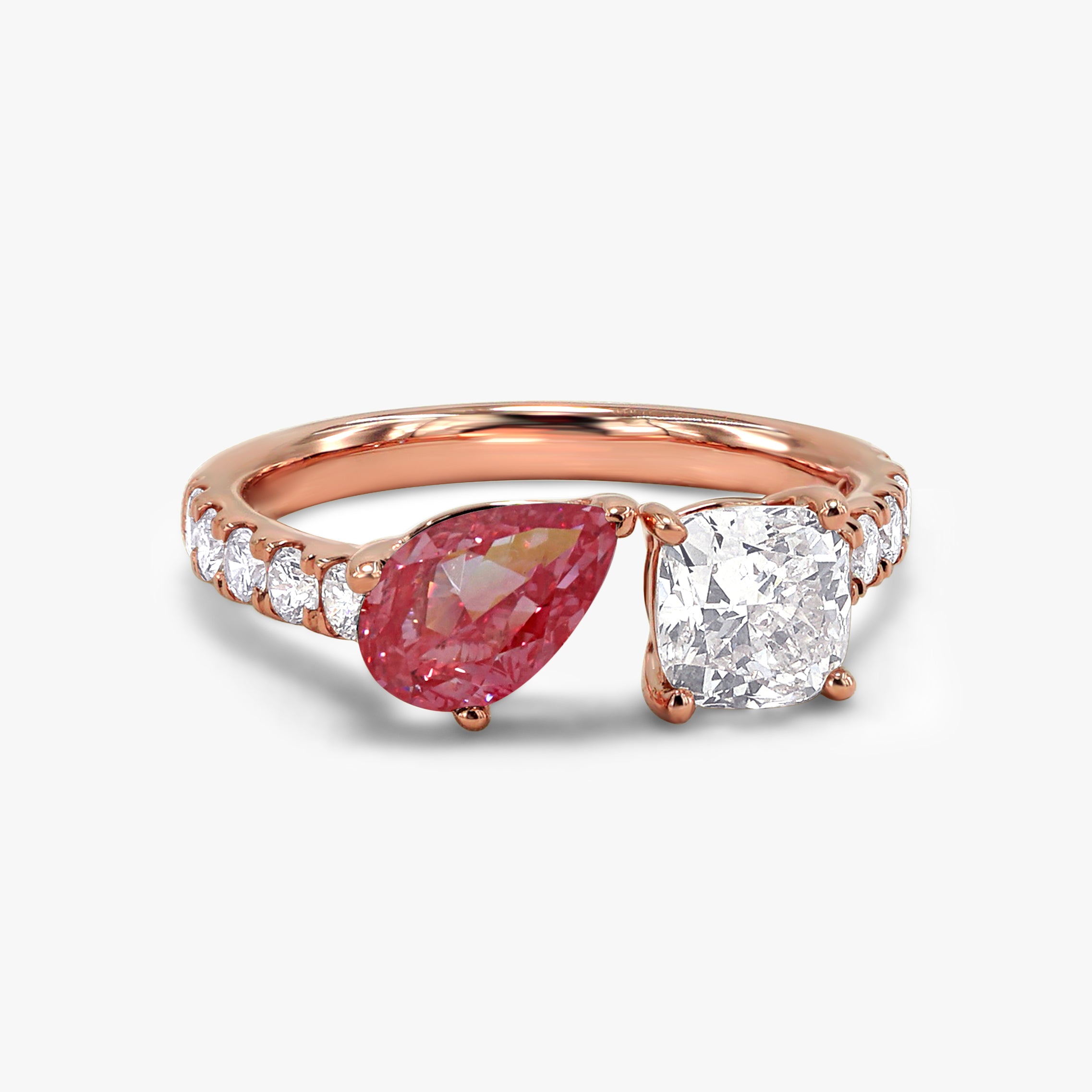 2.50 Carat Lab Grown Diamond Toi et Moi Engagement Ring