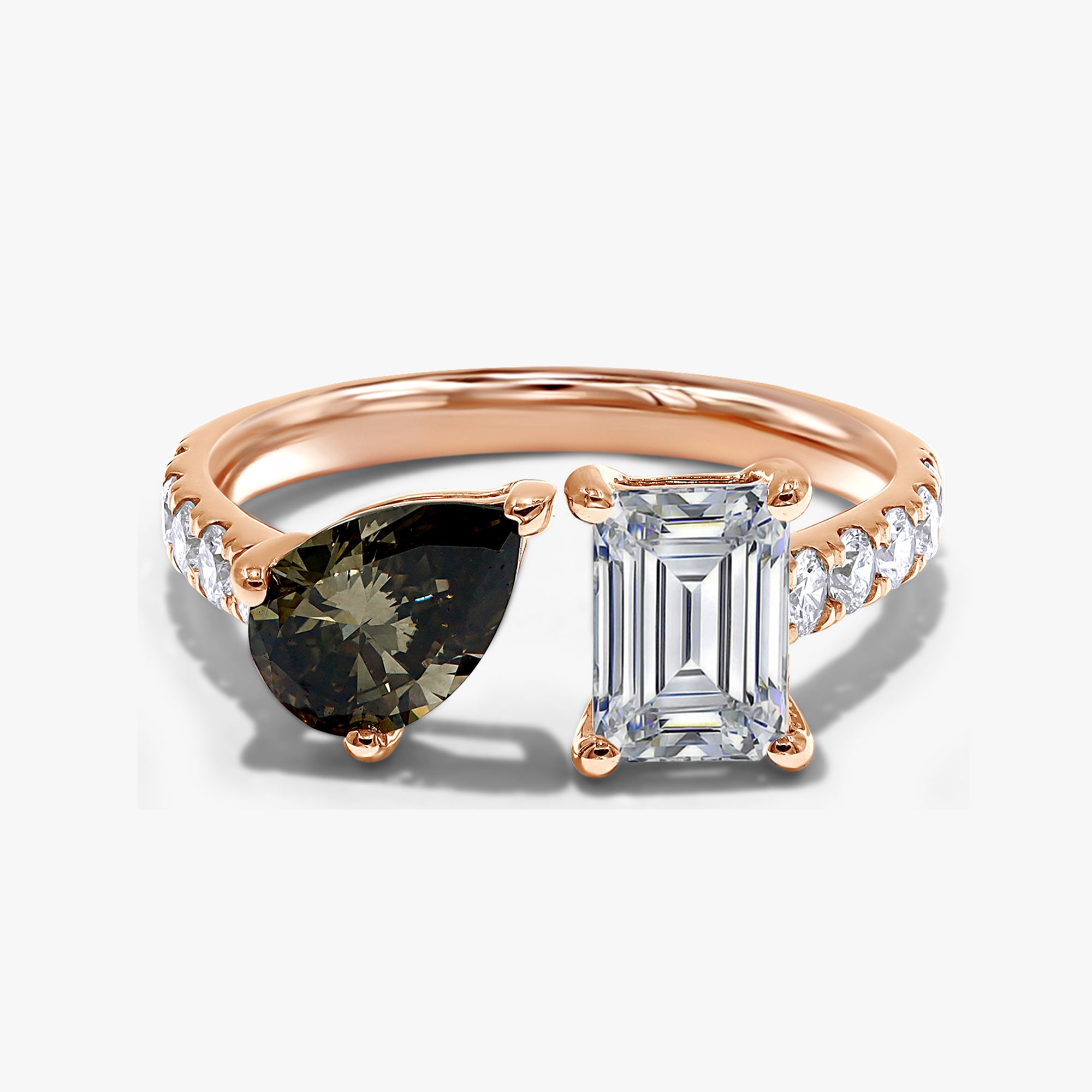 2.50 Carat Lab Grown Diamond Adjustable Toi et Moi Engagement Ring