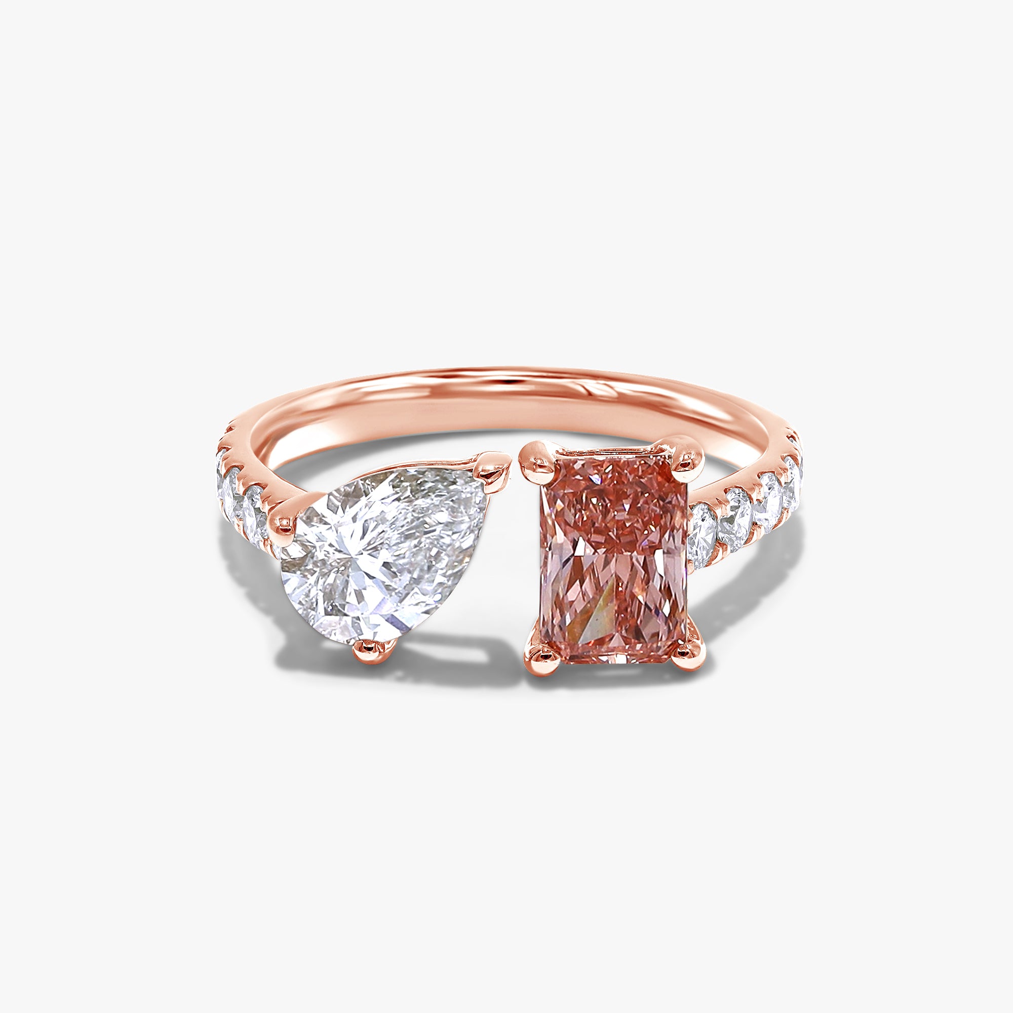2.45 Carat Lab Grown Diamond Adjustable Toi et Moi Ring