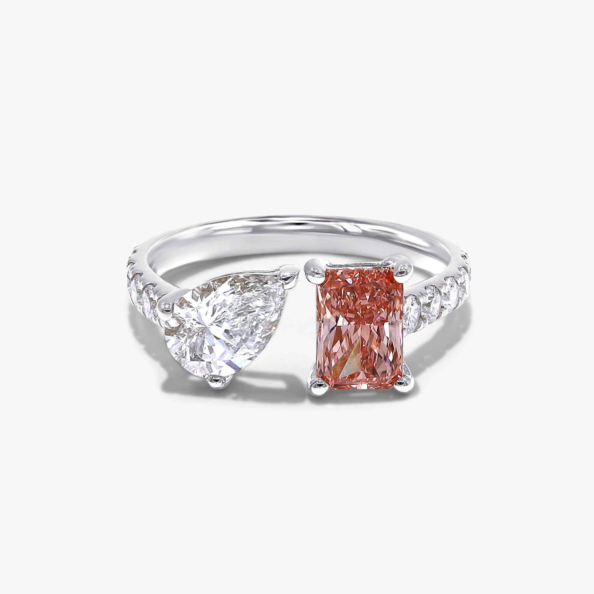 2.45 Carat Lab Grown Diamond Adjustable Toi et Moi Ring