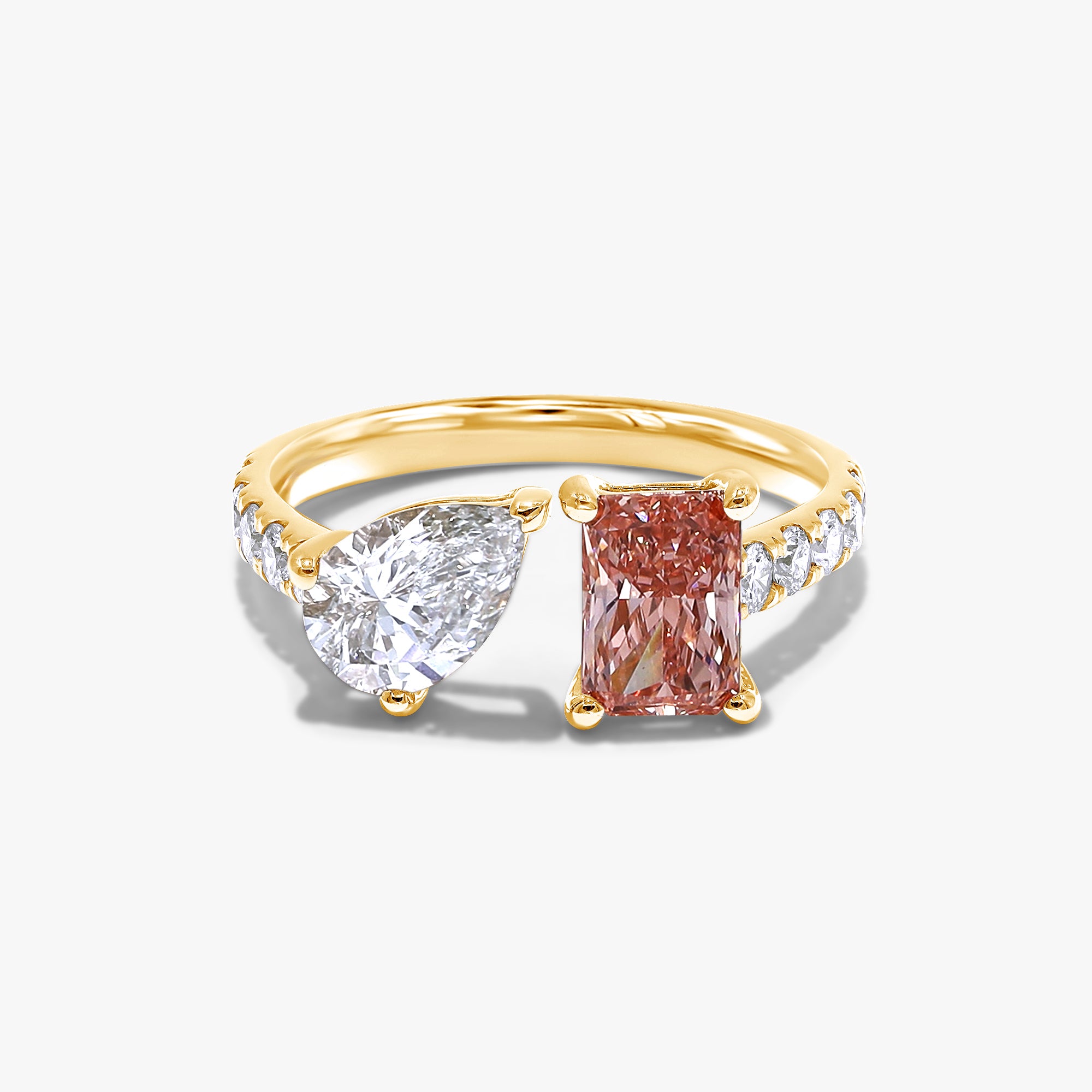 2.45 Carat Lab Grown Diamond Adjustable Toi et Moi Ring