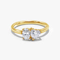 1.05 Carat Heart and Oval Shape Lab Grown Diamond Toi Et Moi Engagement Ring