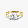 1.00 Carat Oval and Pear Shape Lab Grown Diamond Toi Et Moi Engagement Ring