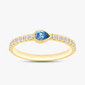 0.50 Carat Pear and Round Shape Lab Grown Diamond Bezel Set Half Eternity Ring