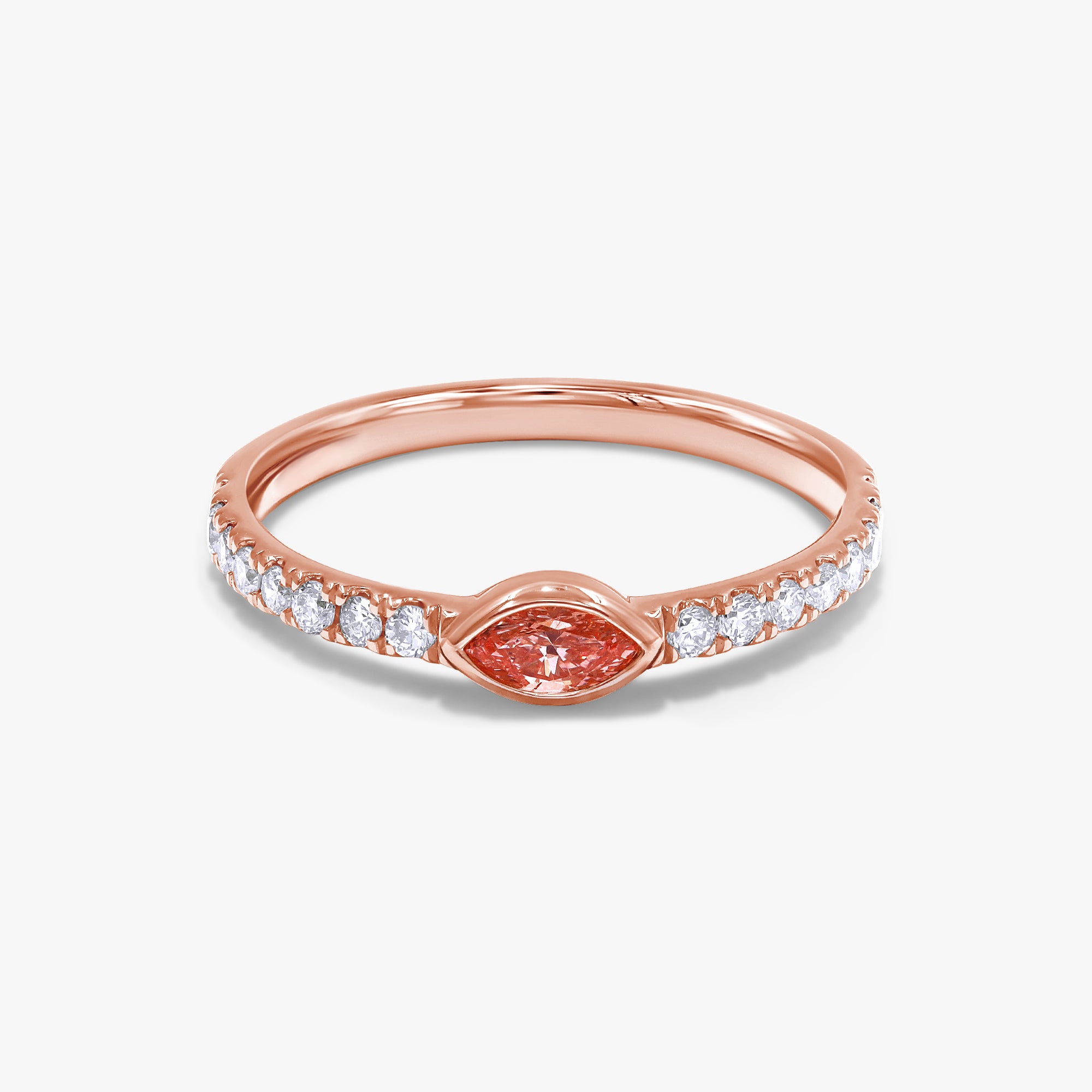 0.45 Carat Lab Grown Diamond Bezel Set Half Eternity Wedding Band Ring