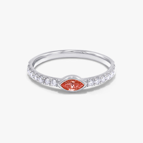 0.45 Carat Lab Grown Diamond Bezel Set Half Eternity Wedding Band Ring