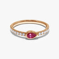 0.50 Carat Lab Grown Diamond Bezel Set Half Eternity Band Ring