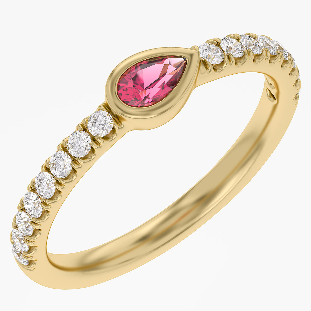 0.50 Carat Lab Grown Diamond Bezel Set Half Eternity Band Ring