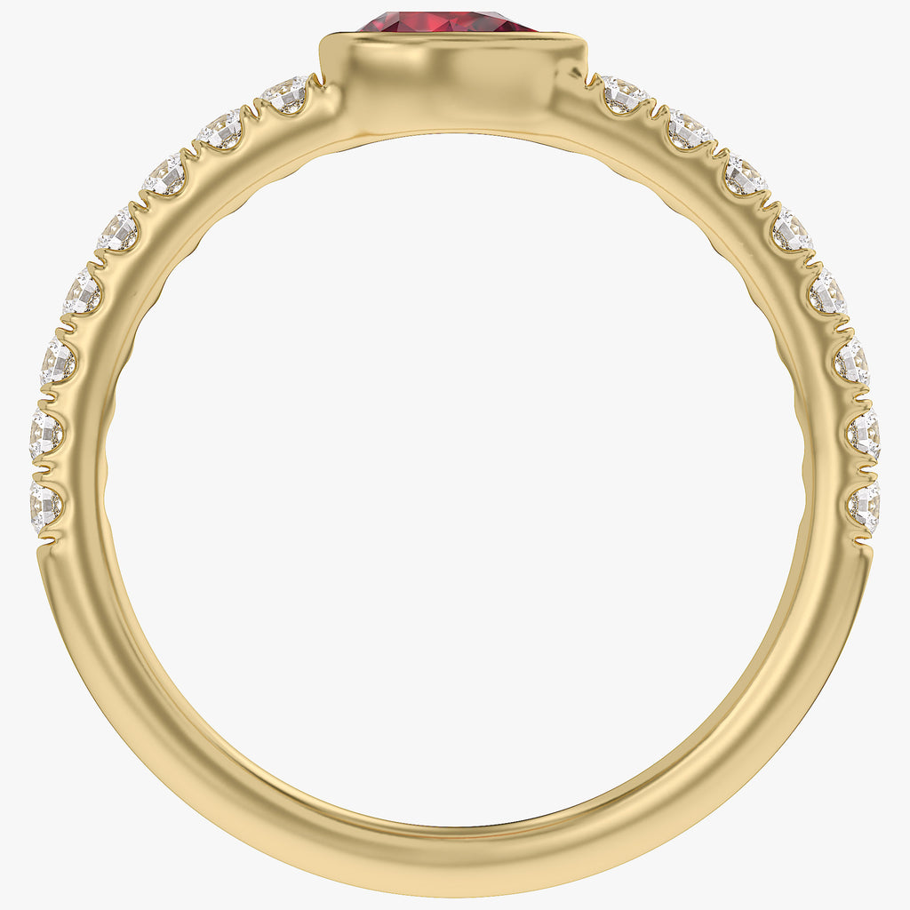 0.50 Carat Lab Grown Diamond Bezel Set Half Eternity Band Ring