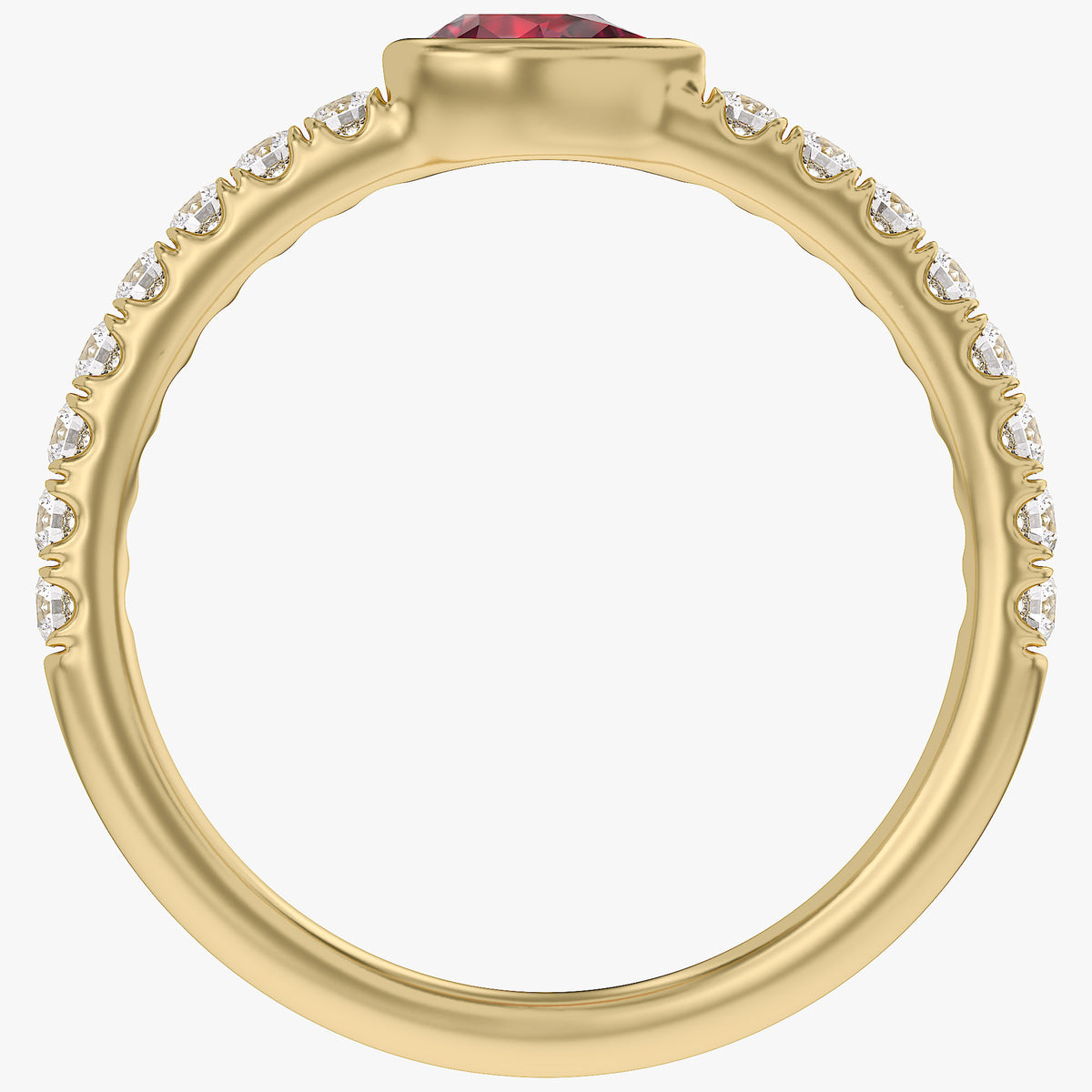 0.50 Carat Lab Grown Diamond Bezel Set Half Eternity Band Ring