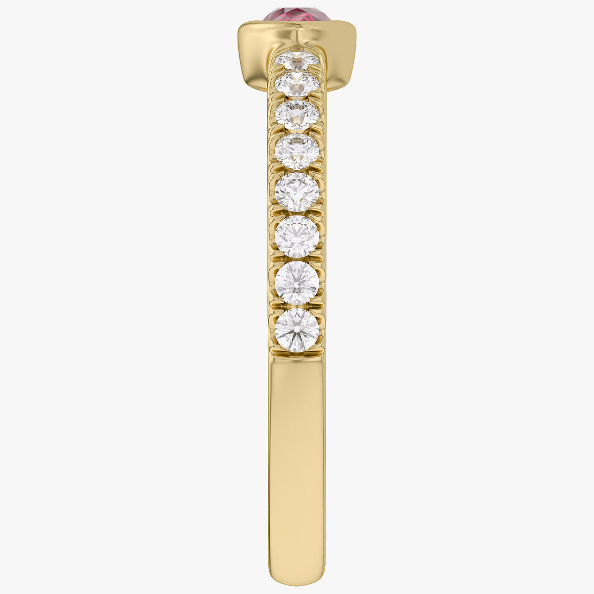 0.50 Carat Lab Grown Diamond Bezel Set Half Eternity Band Ring