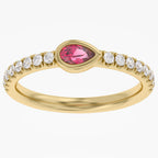 0.50 Carat Lab Grown Diamond Bezel Set Half Eternity Band Ring