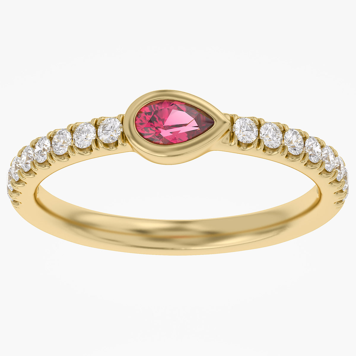 0.50 Carat Lab Grown Diamond Bezel Set Half Eternity Band Ring