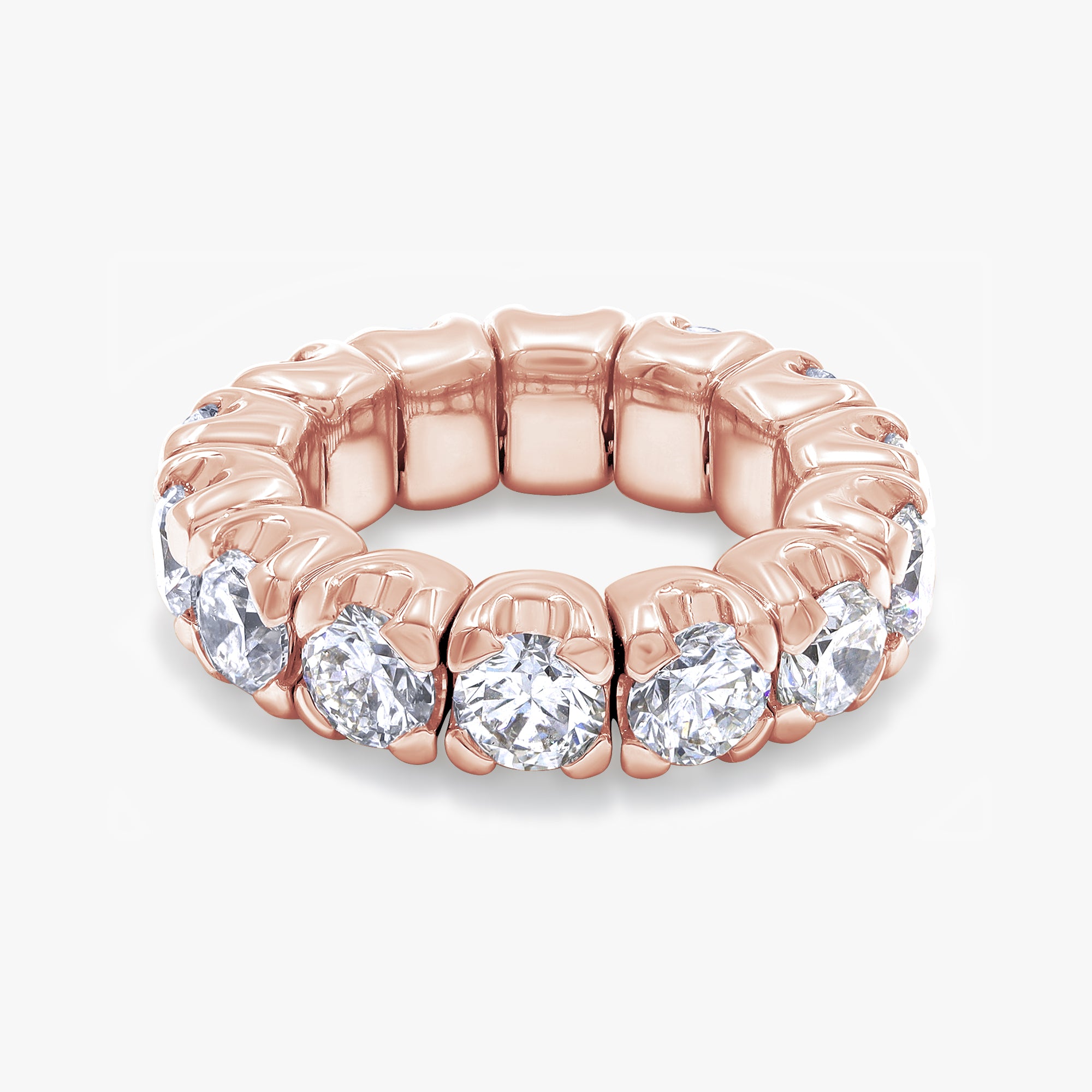 7.00 Carat Round Cut Lab Grown Diamond Stretchable Band Ring