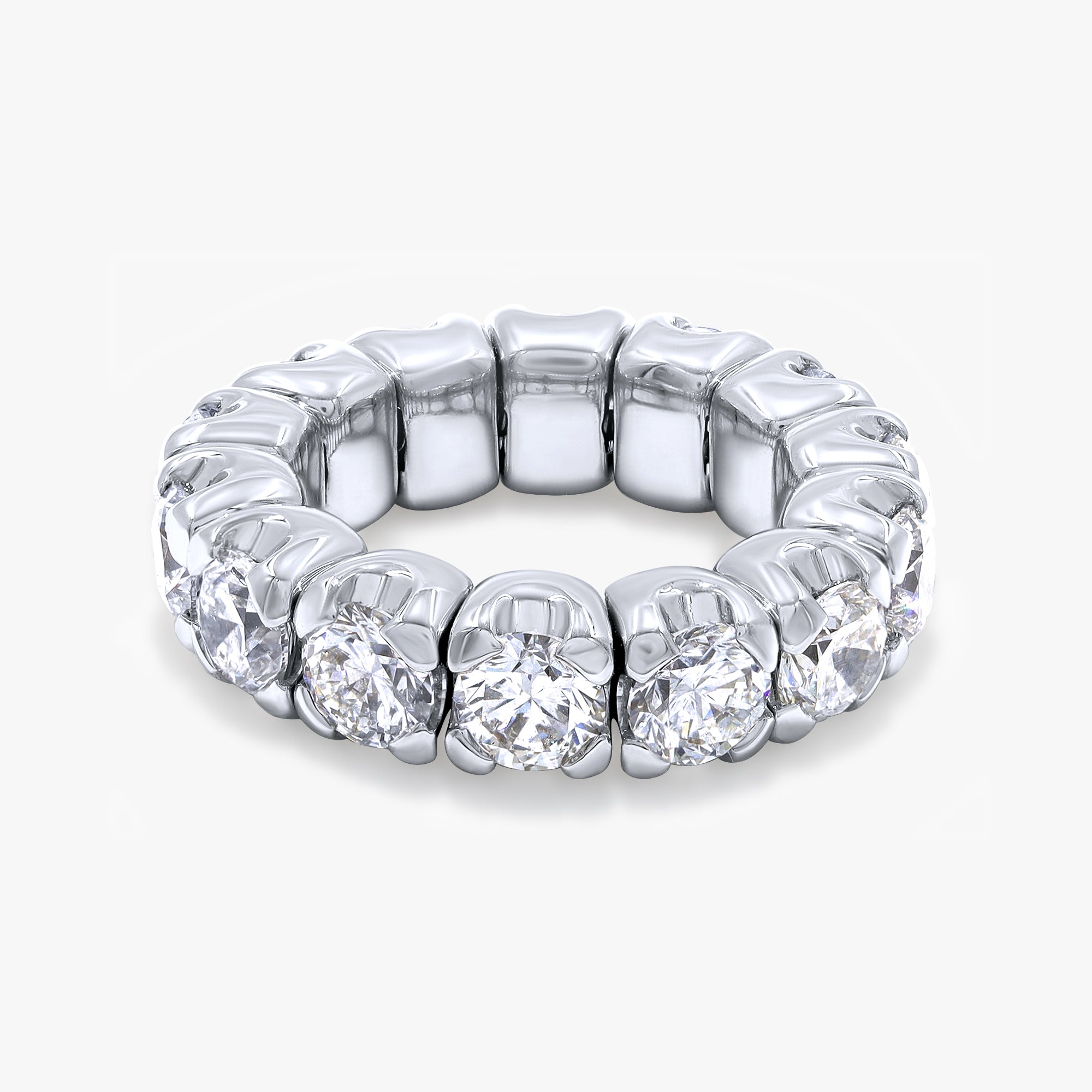 7.00 Carat Round Cut Lab Grown Diamond Stretchable Band Ring