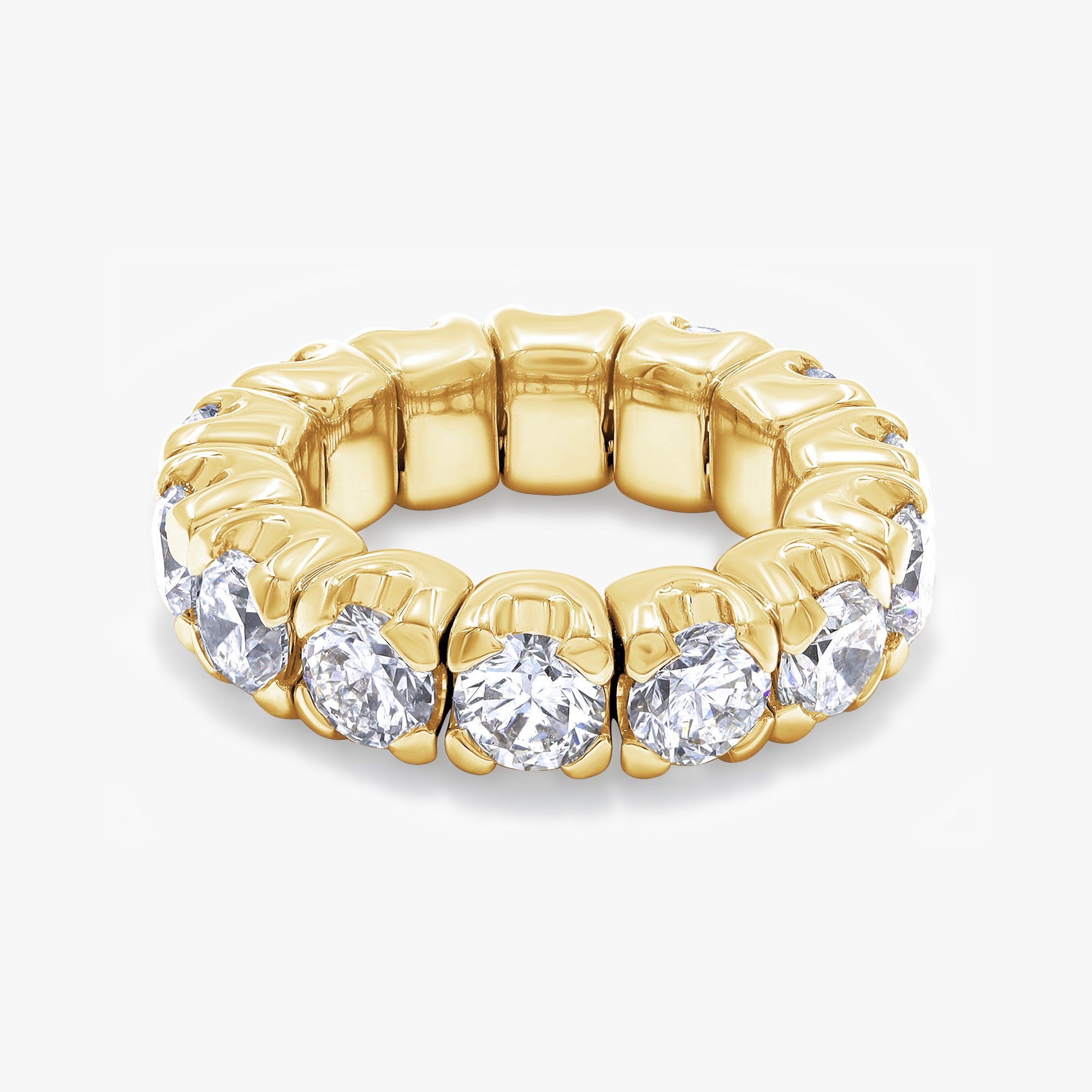 7.00 Carat Round Cut Lab Grown Diamond Stretchable Band Ring