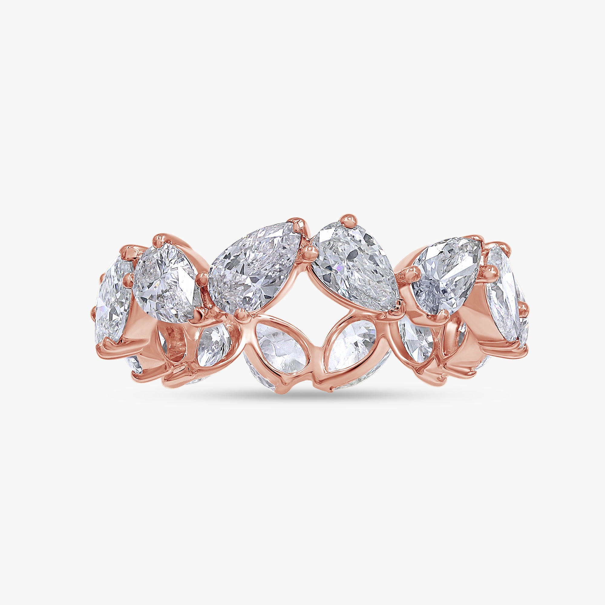 3.85 Carat Pear Shape Lab Grown Diamond Eternity Band Ring
