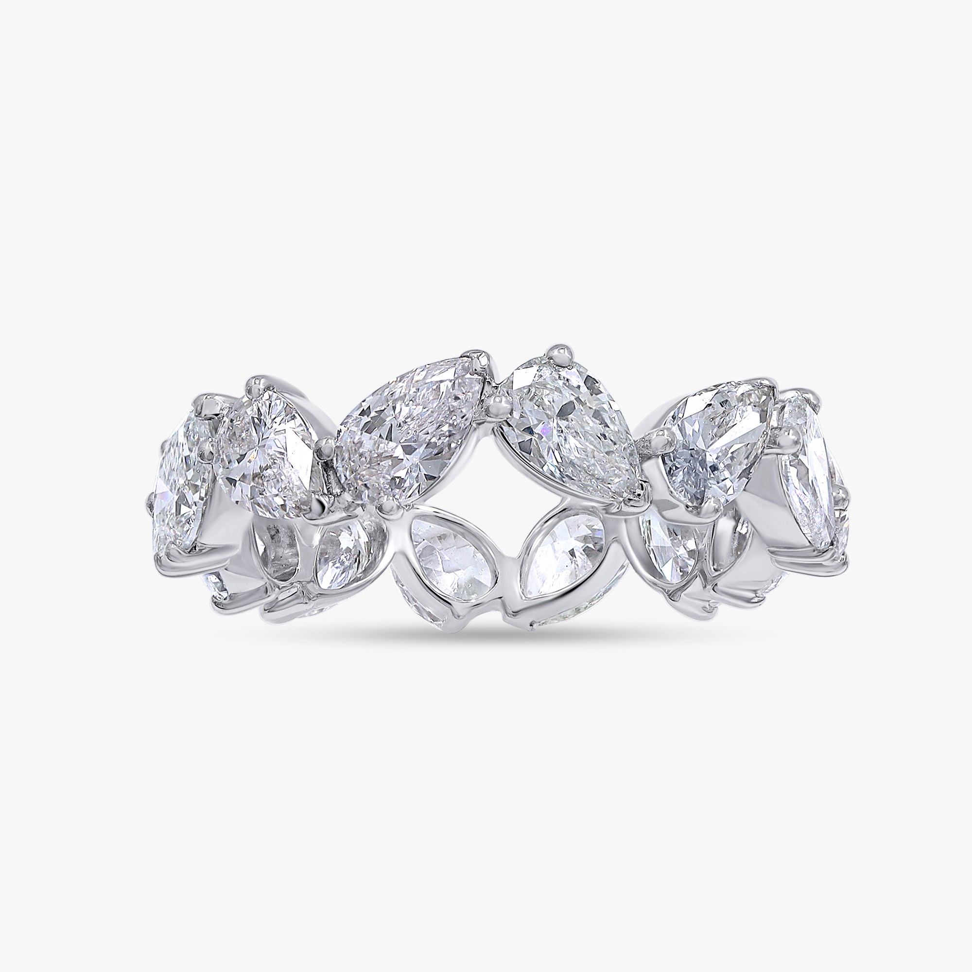 3.85 Carat Pear Shape Lab Grown Diamond Eternity Band Ring