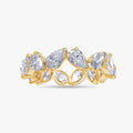 3.85 Carat Pear Shape Lab Grown Diamond Eternity Band Ring