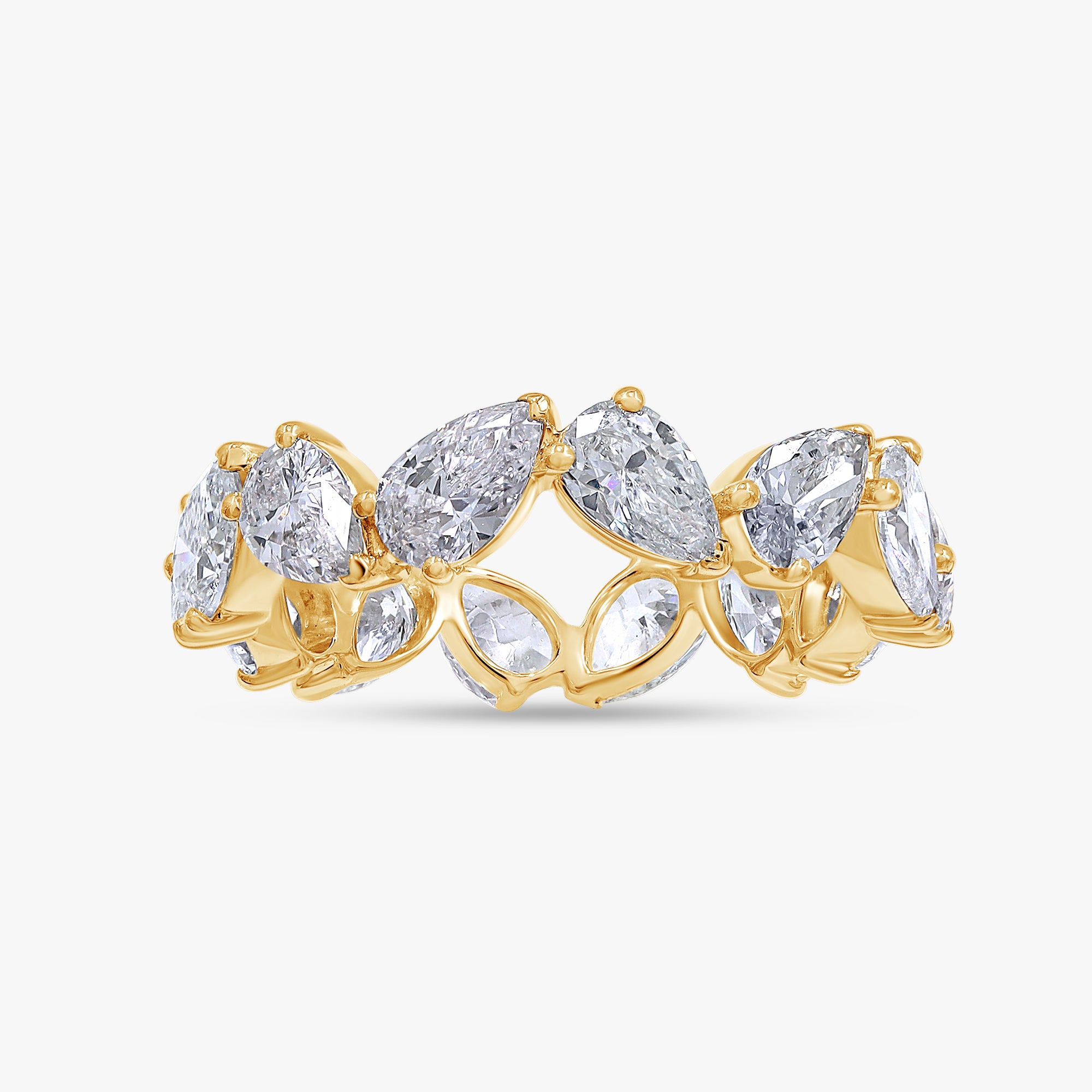 3.85 Carat Pear Shape Lab Grown Diamond Eternity Band Ring