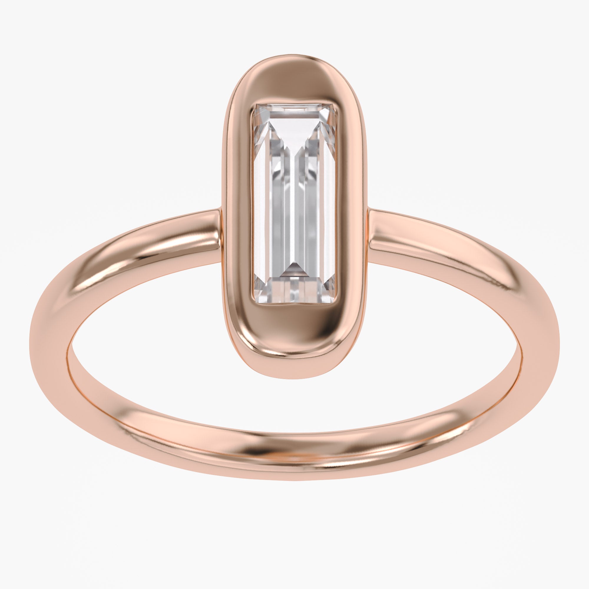 Baguette Shape 0.65 Carat Lab Grown Diamond Solitaire Rings