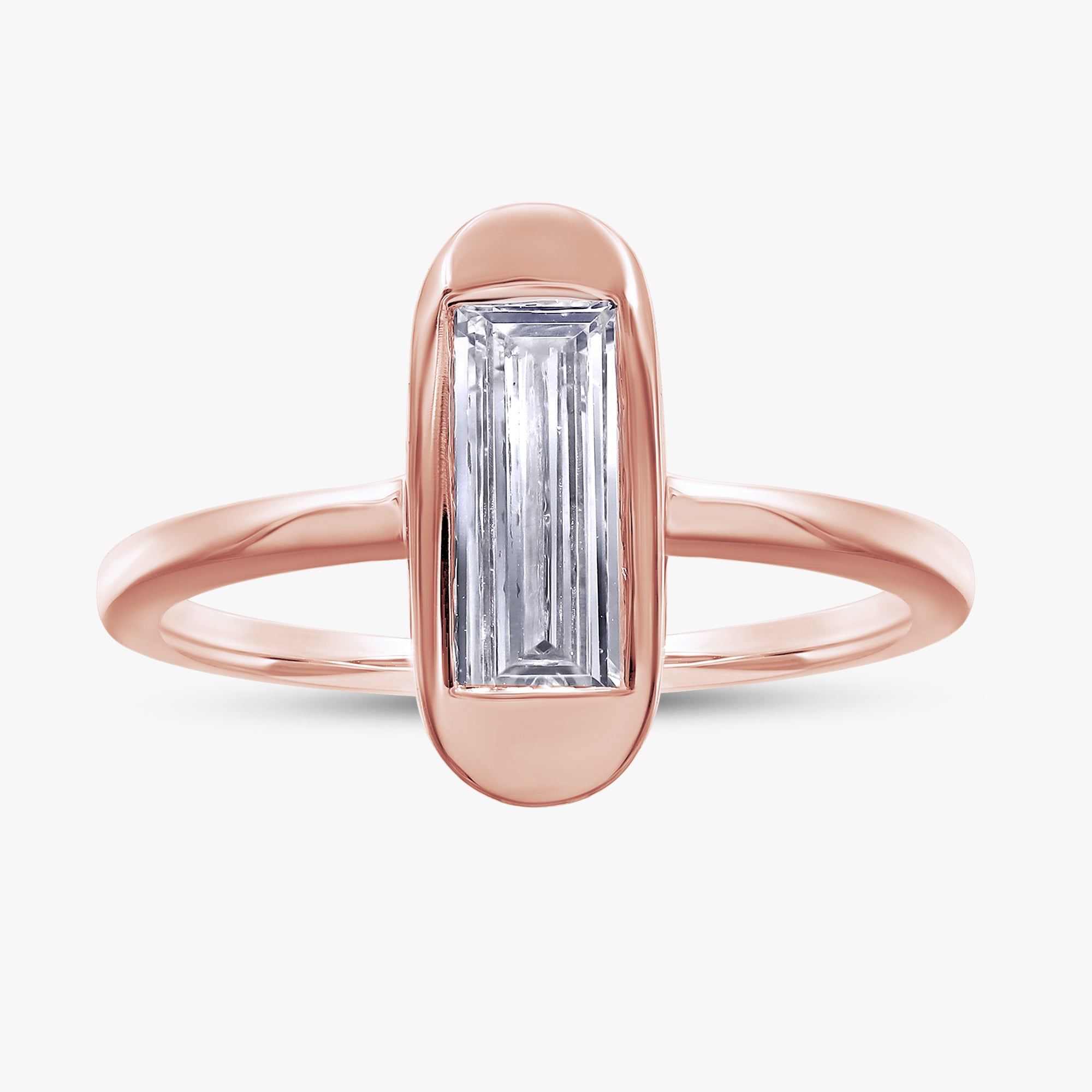 Baguette Shape 0.65 Carat Lab Grown Diamond Solitaire Rings