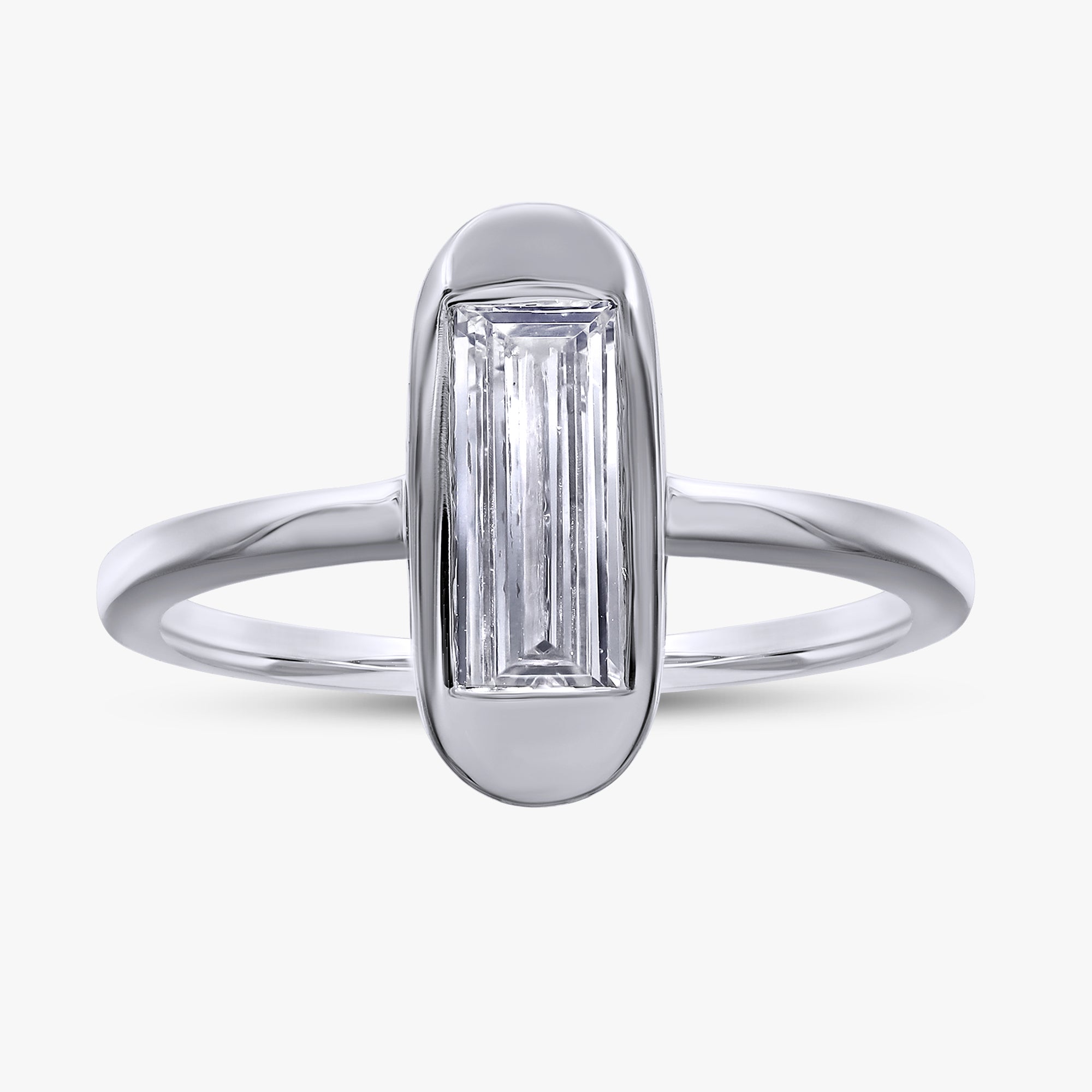 Baguette Shape 0.65 Carat Lab Grown Diamond Solitaire Rings