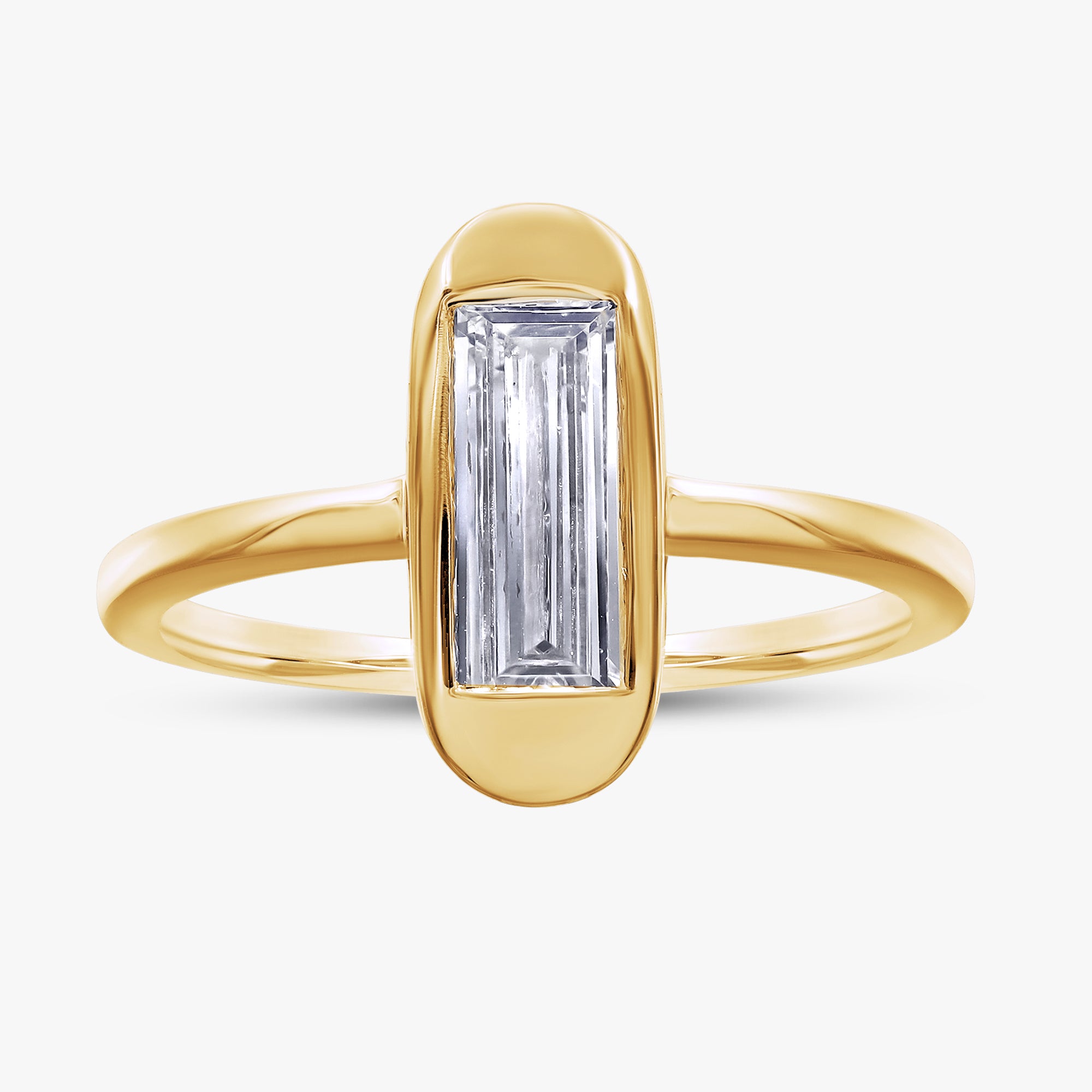 Baguette Shape 0.65 Carat Lab Grown Diamond Solitaire Rings