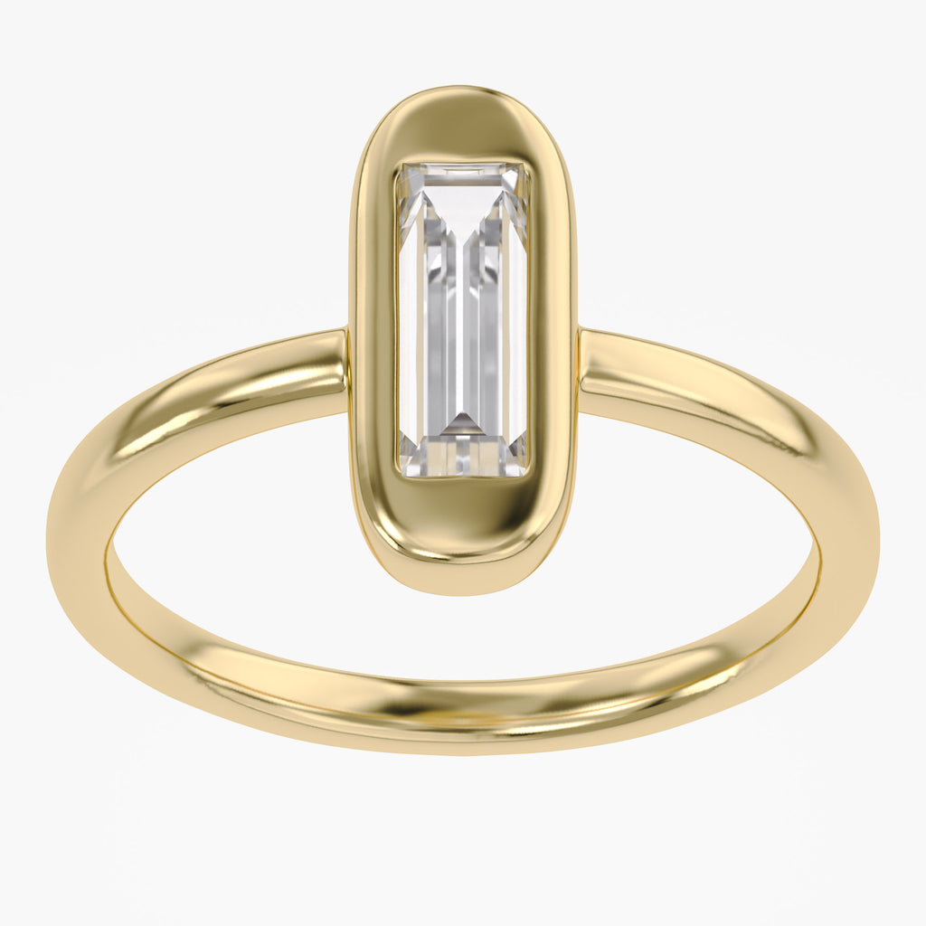 Baguette Shape 0.65 Carat Lab Grown Diamond Solitaire Rings