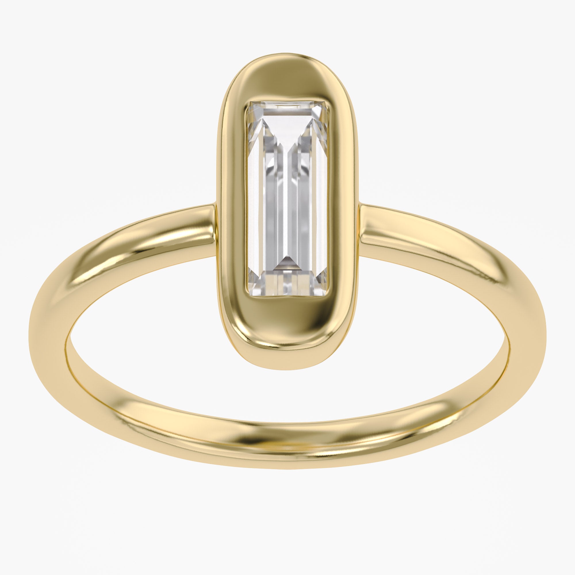 Baguette Shape 0.65 Carat Lab Grown Diamond Solitaire Rings