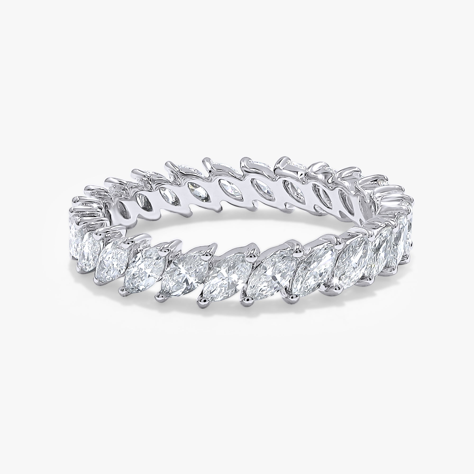 1.55 Carat Marquise Cut Lab Grown Diamond Full Eternity Ring