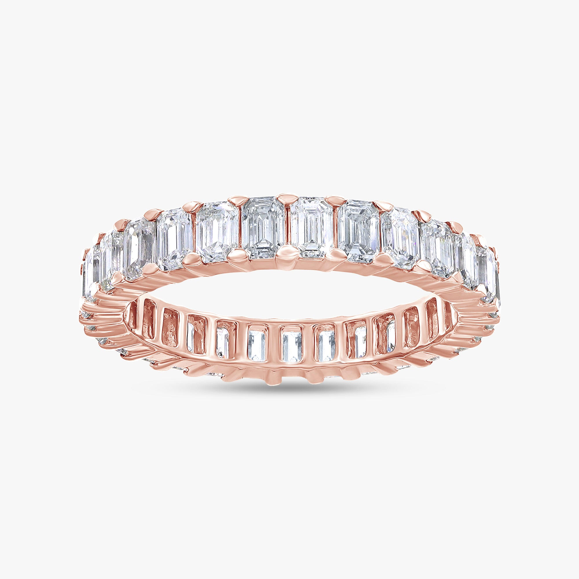 2.40 Carat Emerald Cut Lab Grown Diamond Full Eternity Ring
