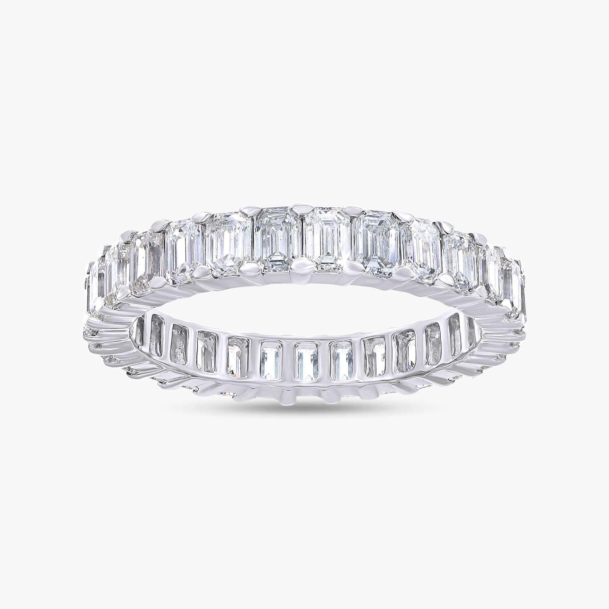 2.40 Carat Emerald Cut Lab Grown Diamond Full Eternity Ring